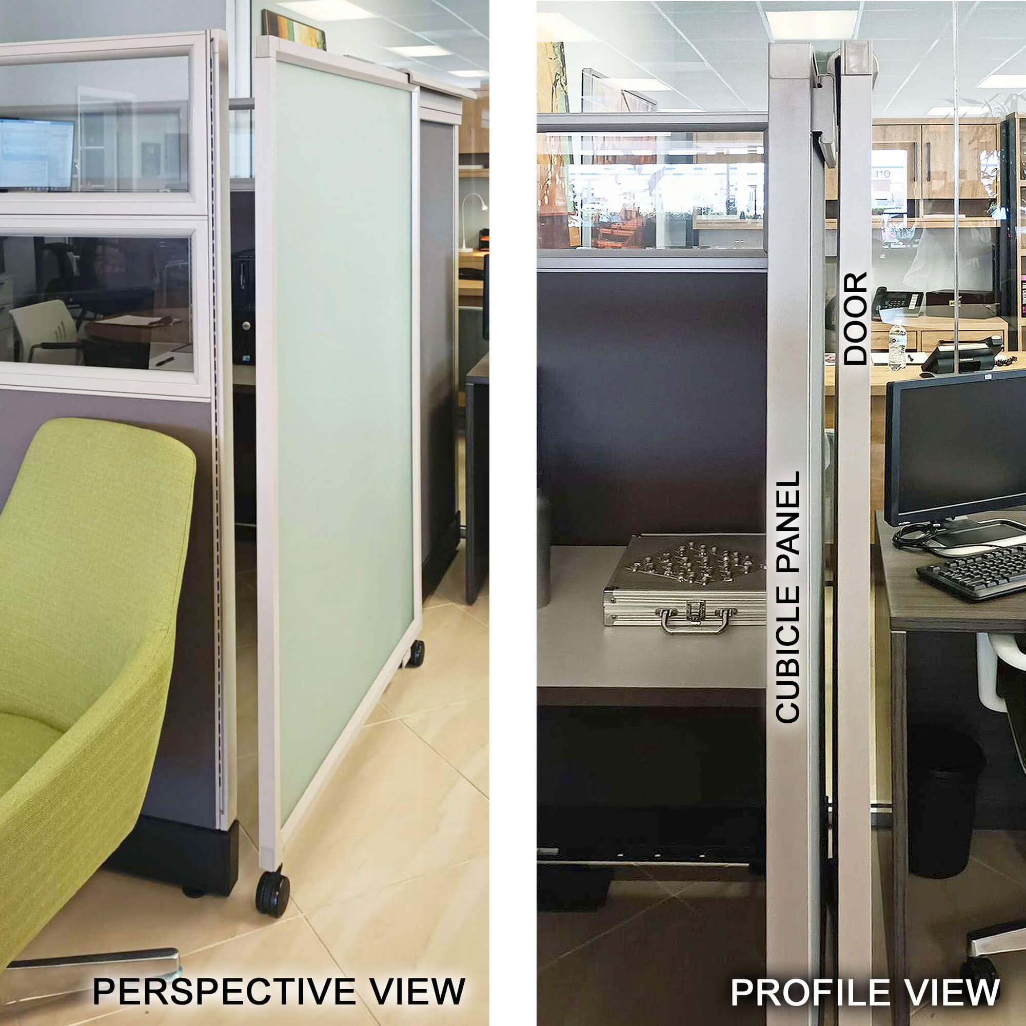 Ao2 cubicle door perspective view profile view