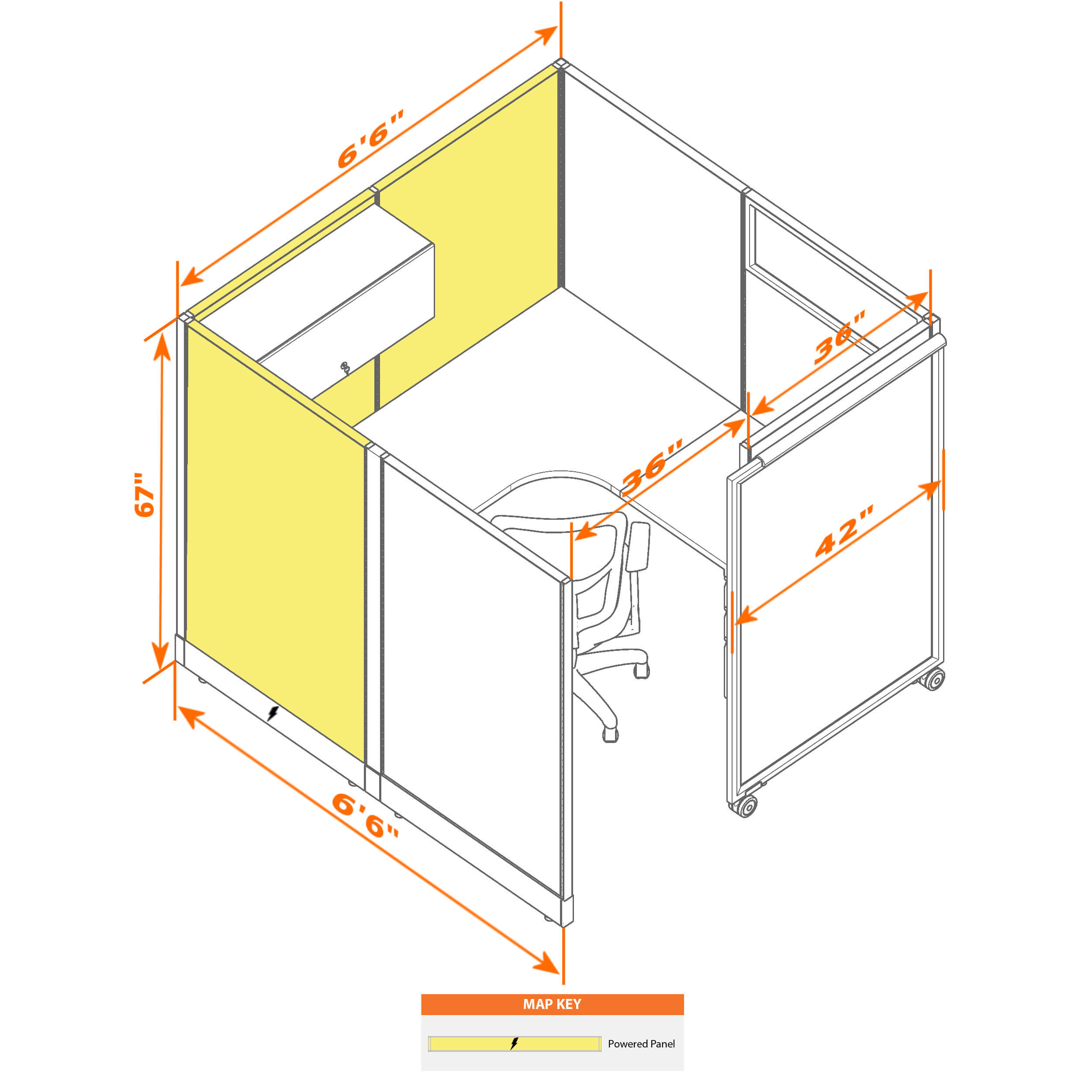 Cubicle with door 66 s 1