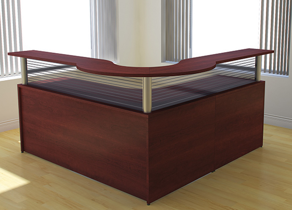 Custom Reception Desk Cherry Reception Furniture 78x78