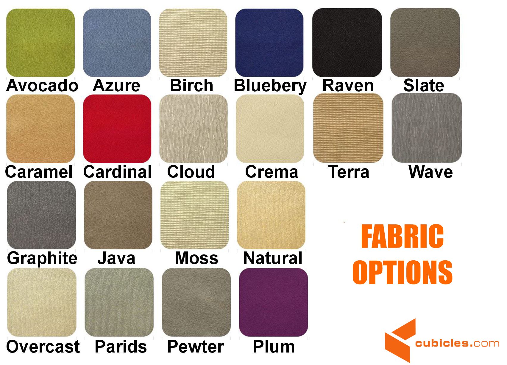 Desk dividers fabric color options 12H Desk dividers fabric color options 12H