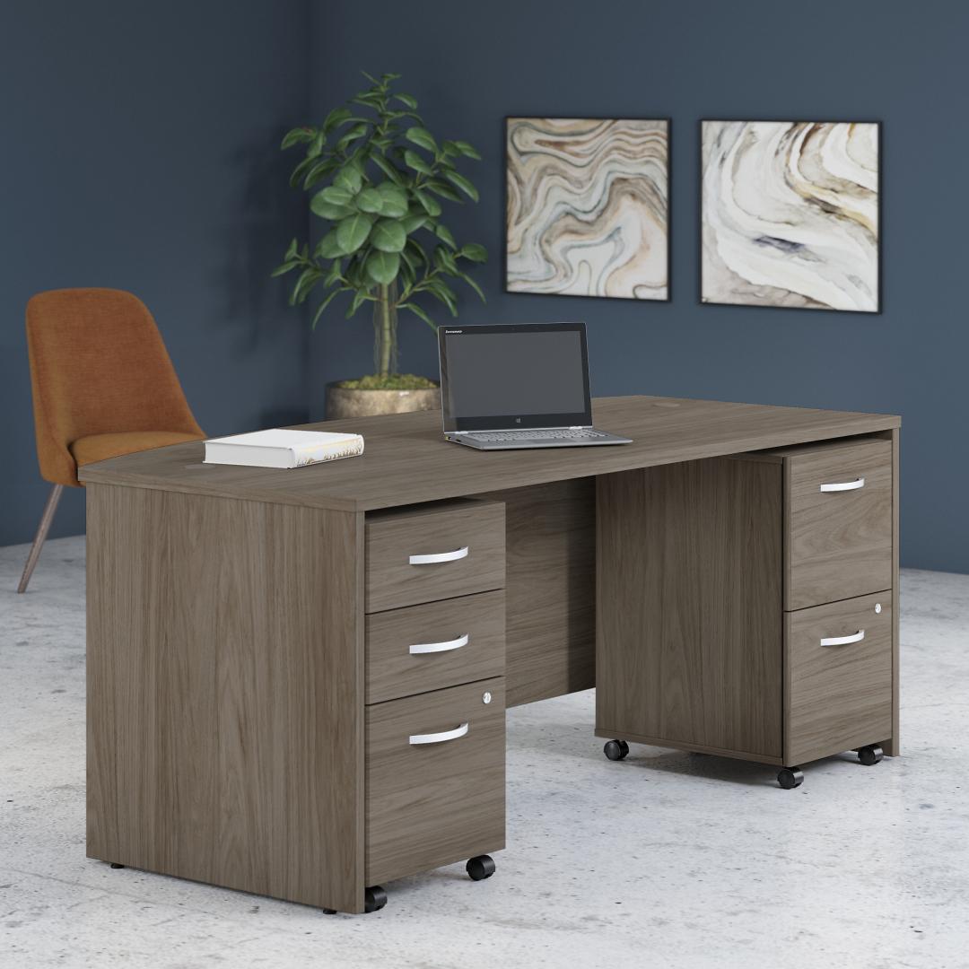 Besto straight office desk 71w x 35d bowfront lifestyle