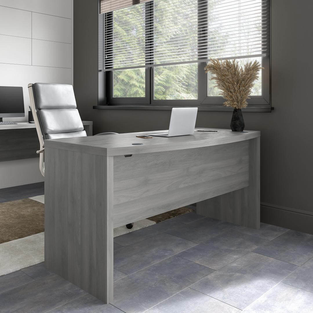 Clarity grey wood office desk 60w x 28d lifestyle