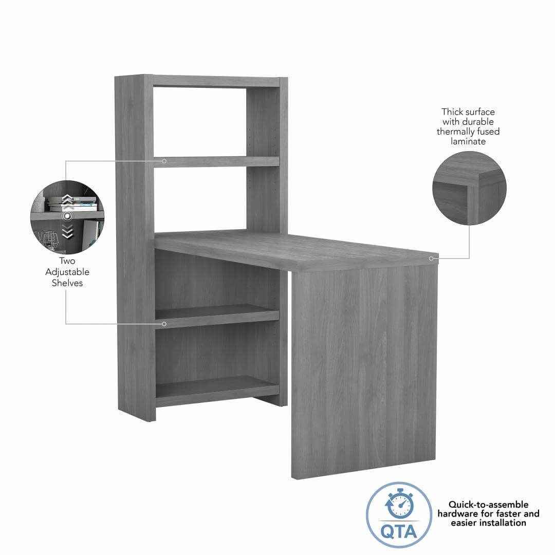 Clarity wood office desk 57w x 27d features
