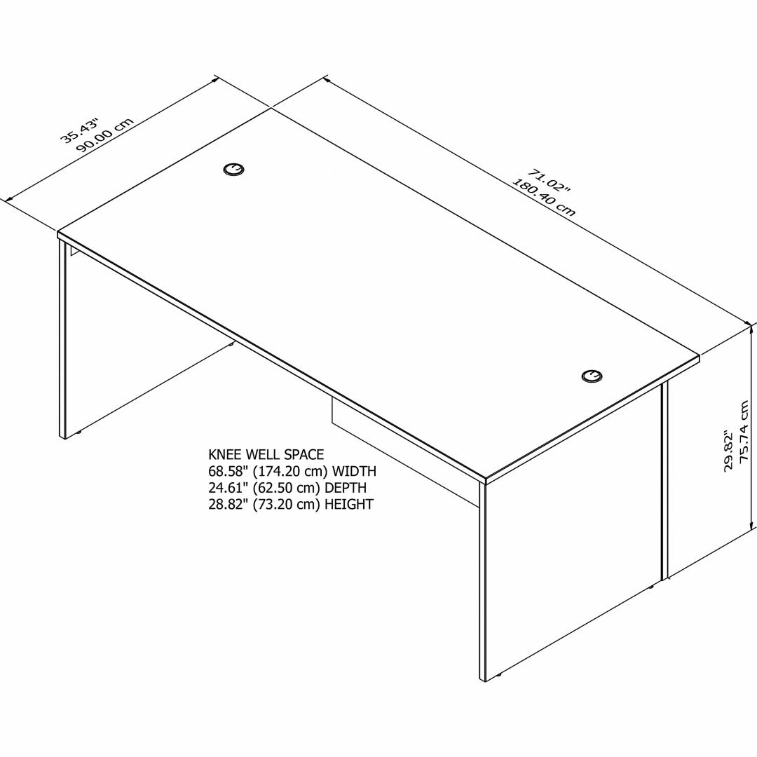 Premier straight office desk 71w x 36d measures