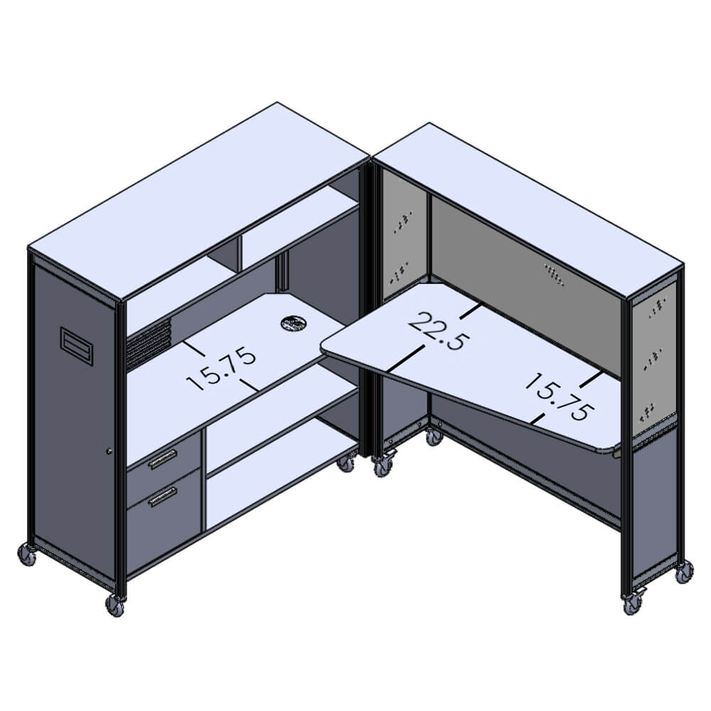Desk on wheels dimensions 1