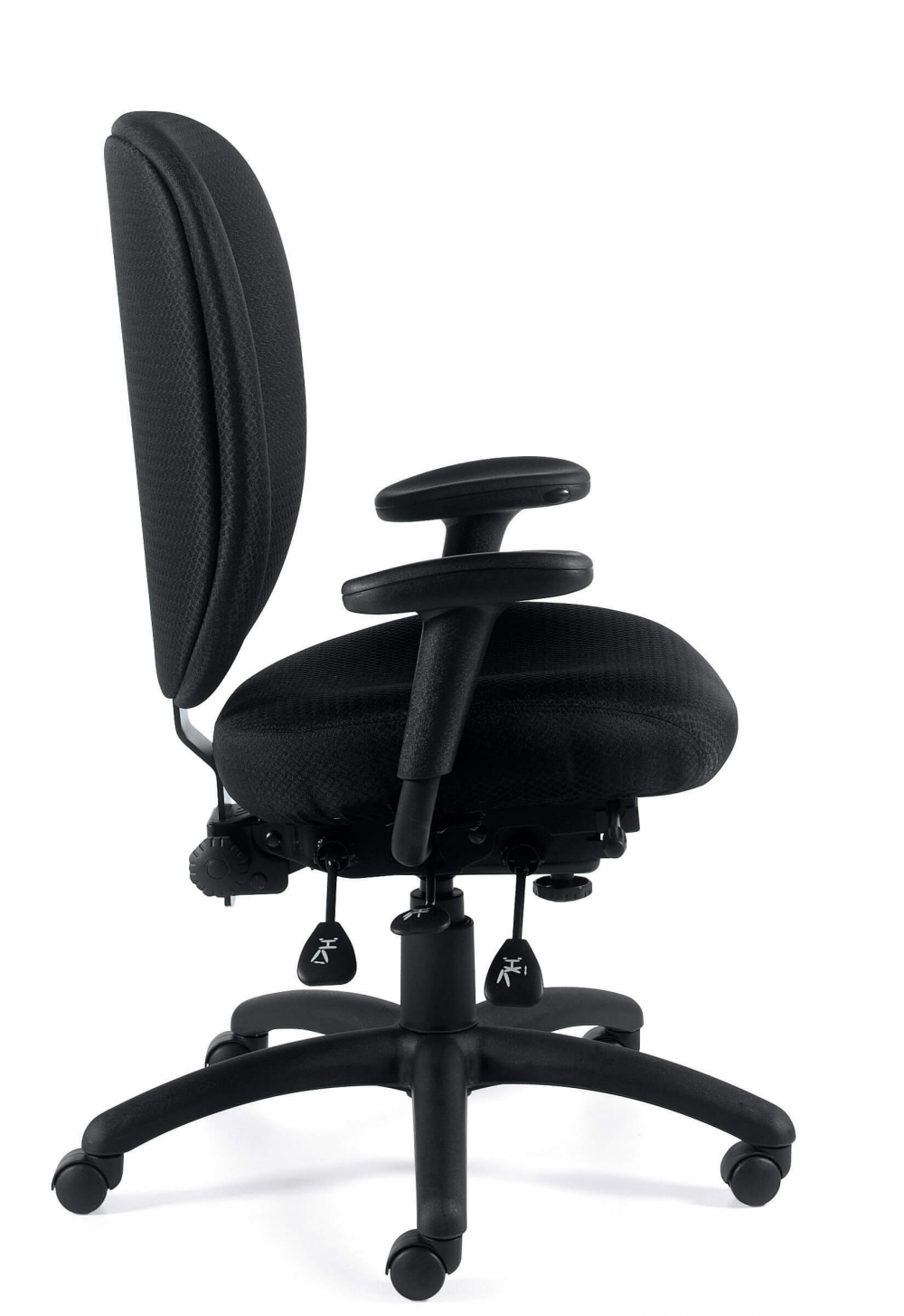 Fabric office chairs side view