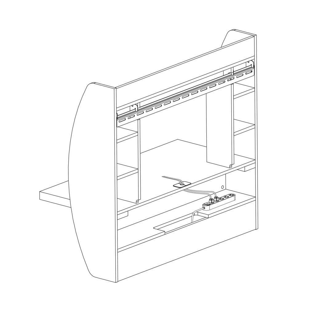 Floating desk with storage scheme 2