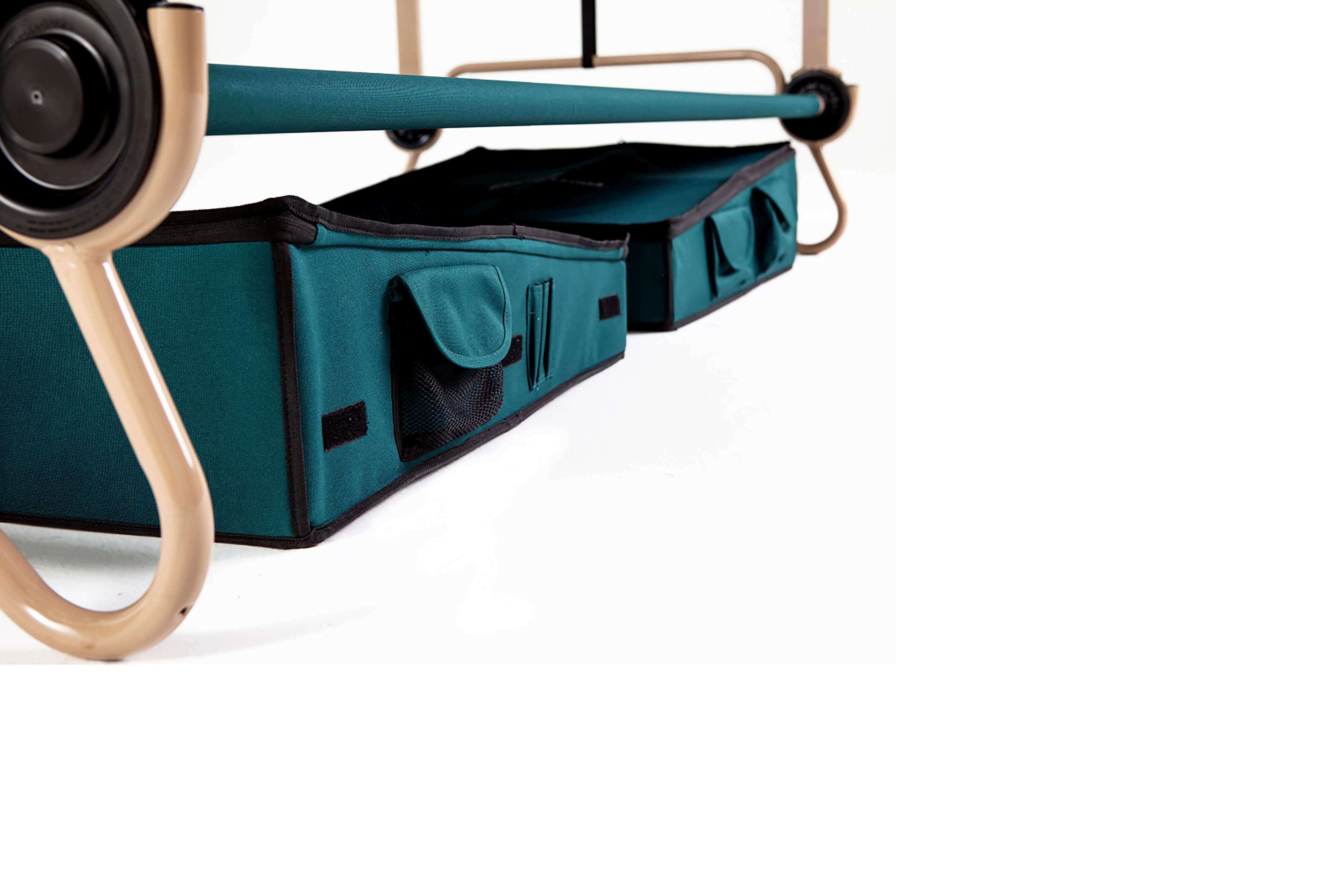 Folding camping bed side view