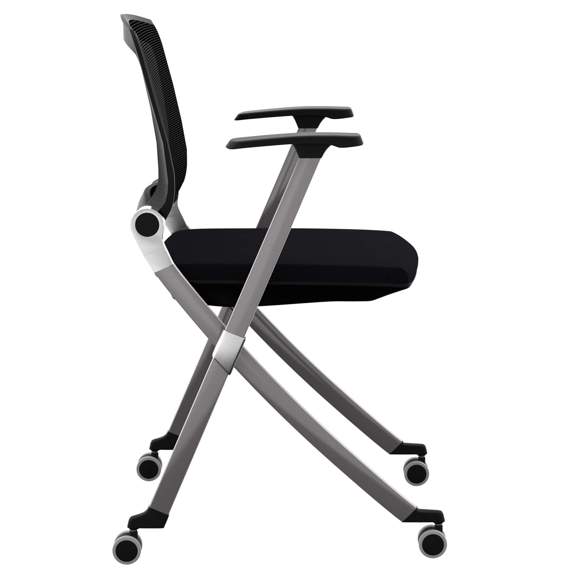 Folding office chair side view 1