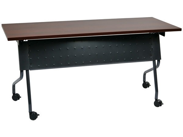 Folding training table 60x18 mahogany titanium Folding training table 60x18 mahogany titanium