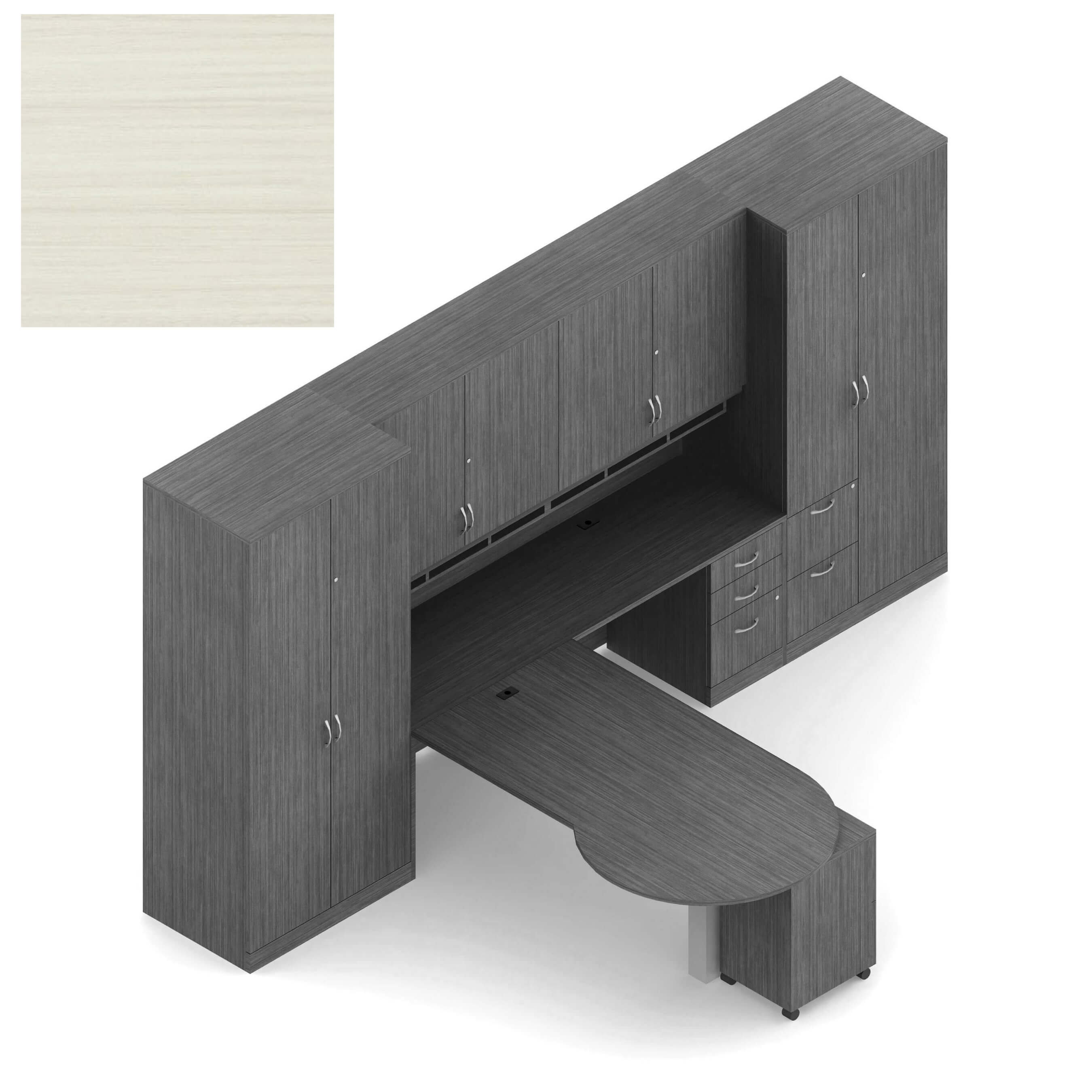 Global office furniture desk CUB ZRA502 WHC L OLG