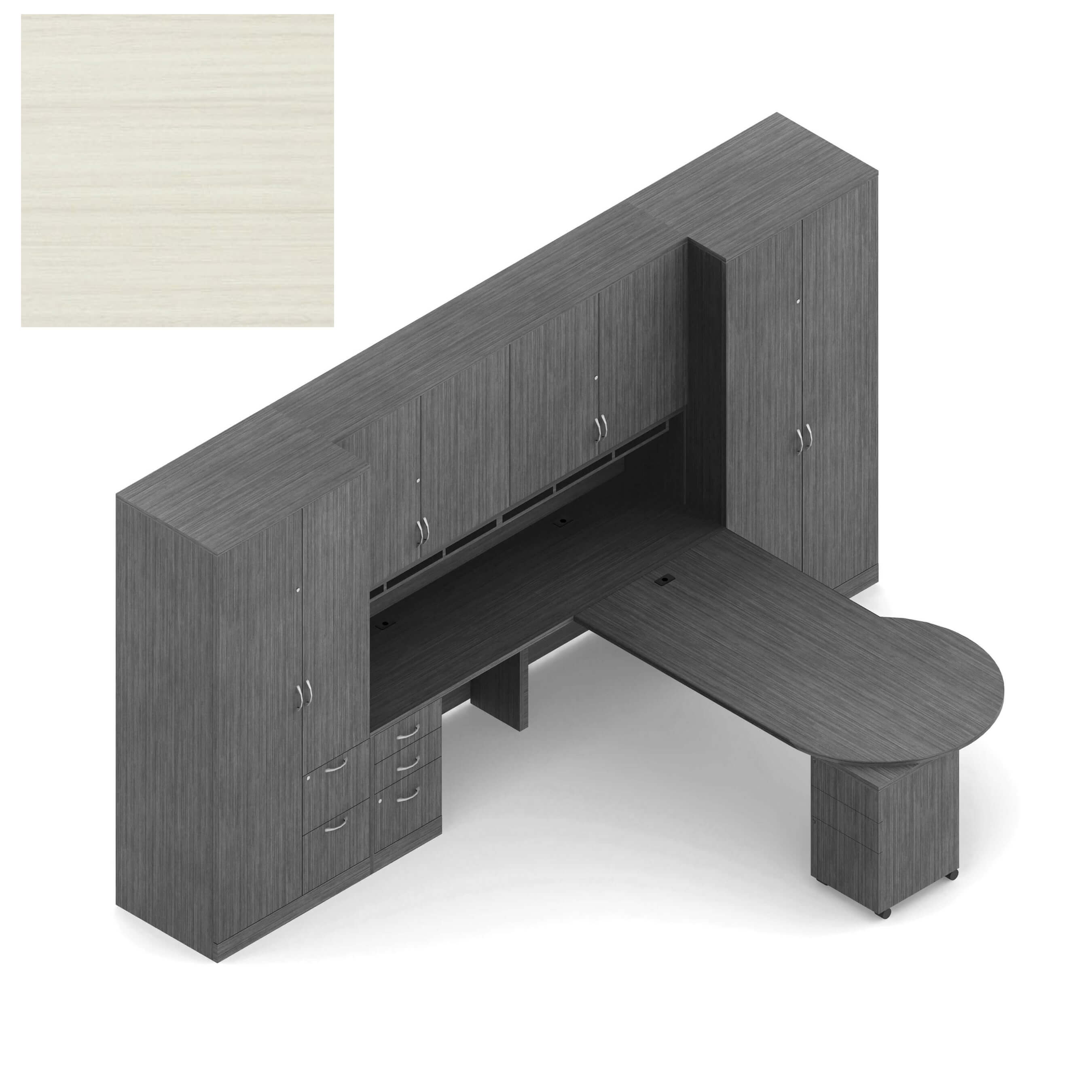 Global office furniture desk CUB ZRA502 WHC R OLG