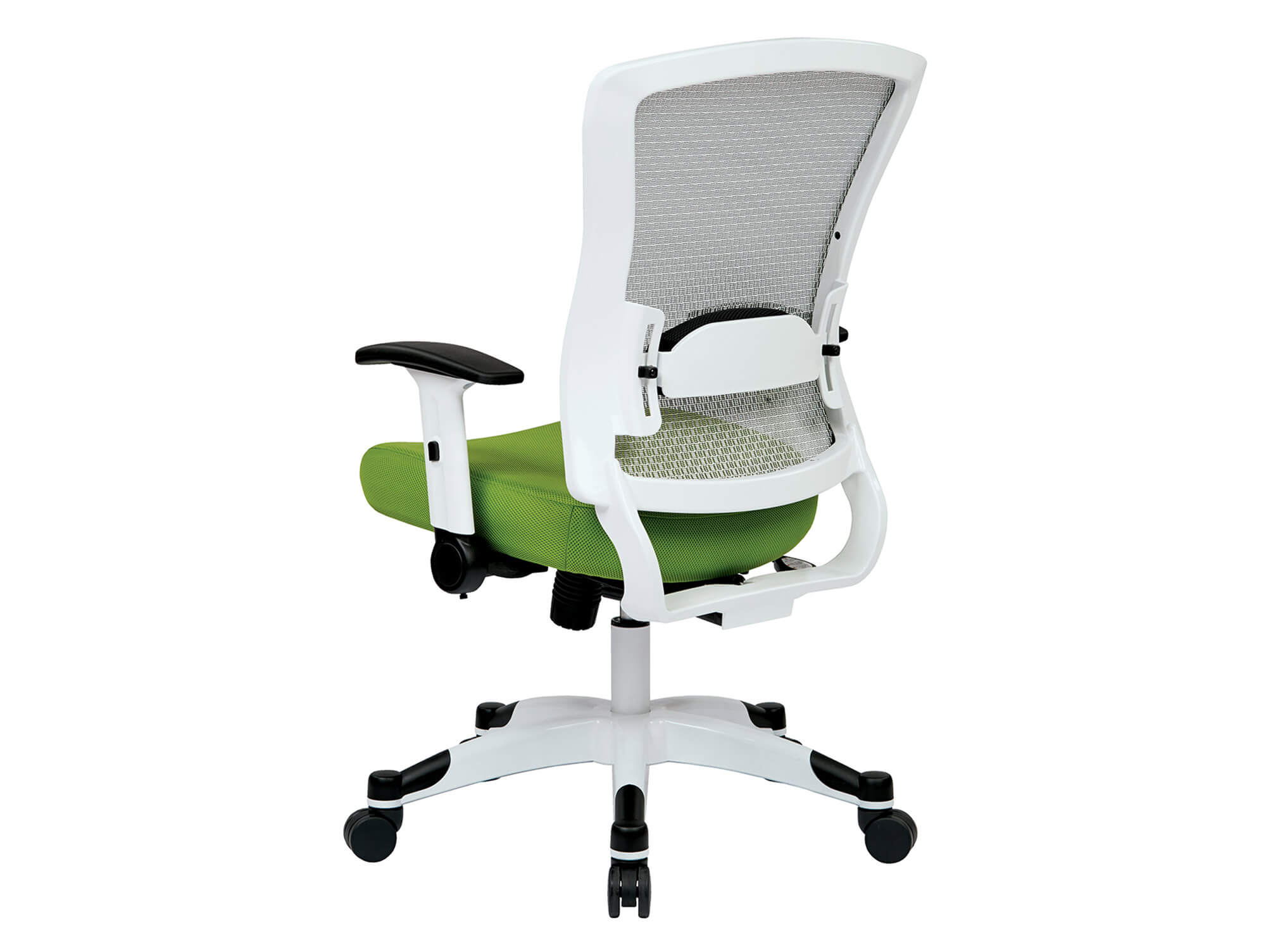 Green office chair back angle 1