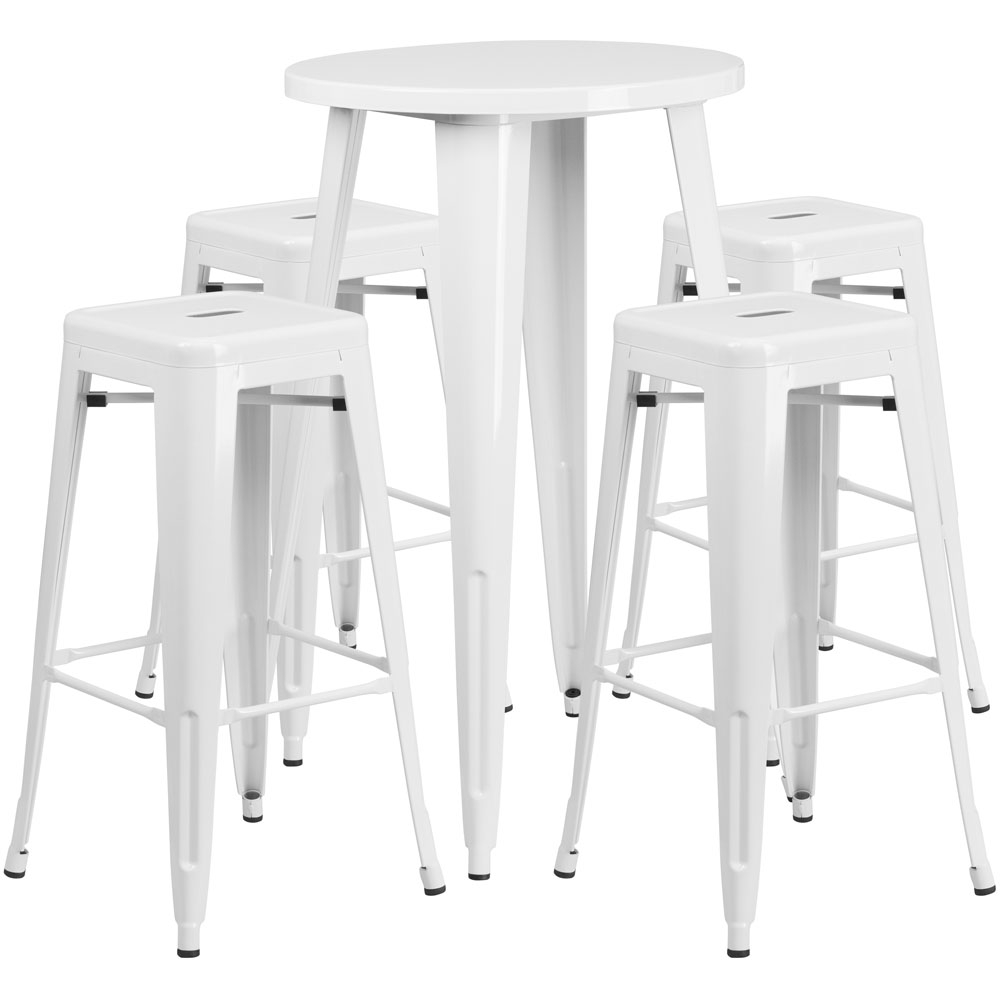 High top table set CUB CH 51080BH 4 30SQST WH GG FLA