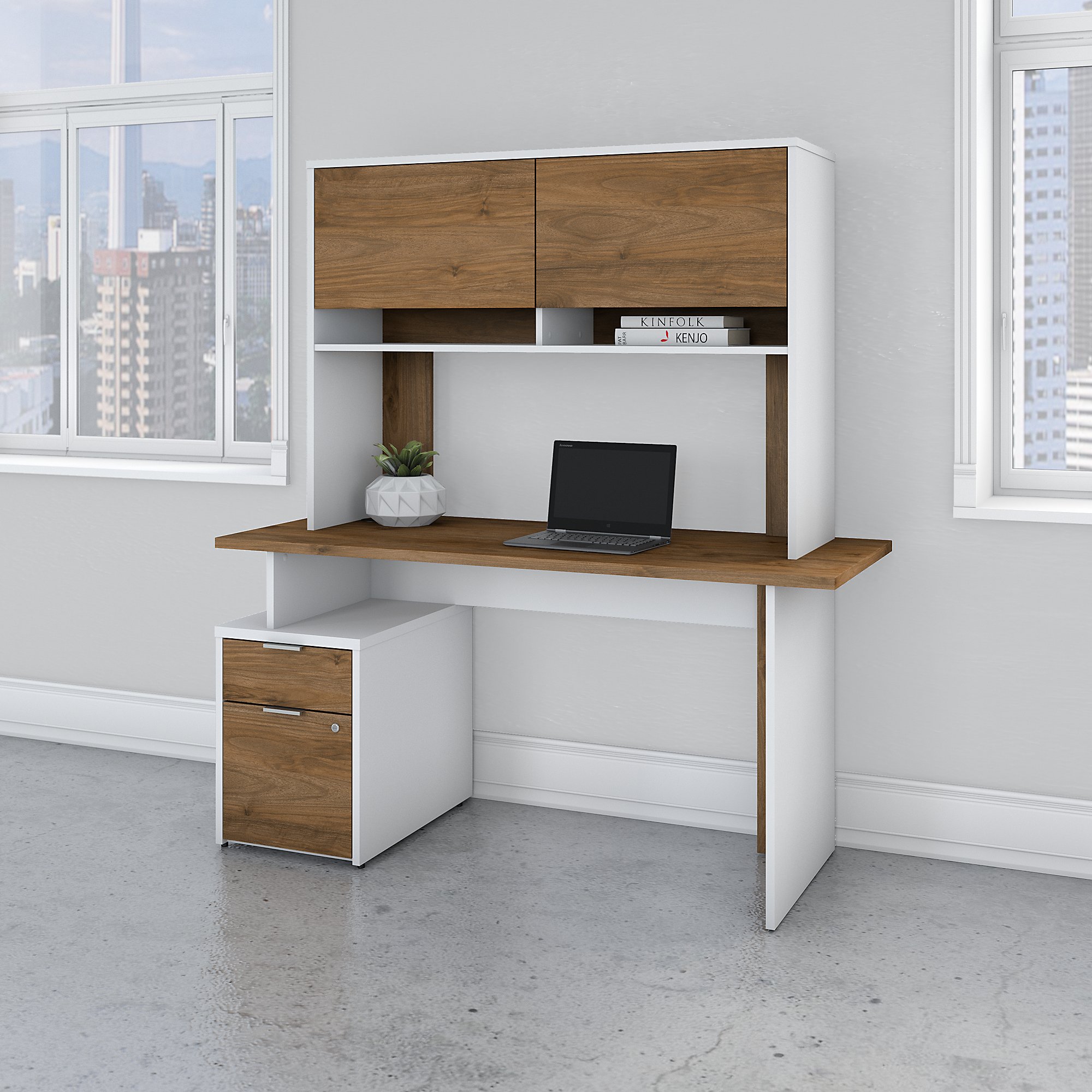 Home office furniture with hutch 2 drawers environmental