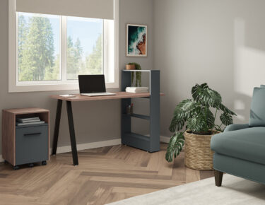 Desk bookcase scn blk