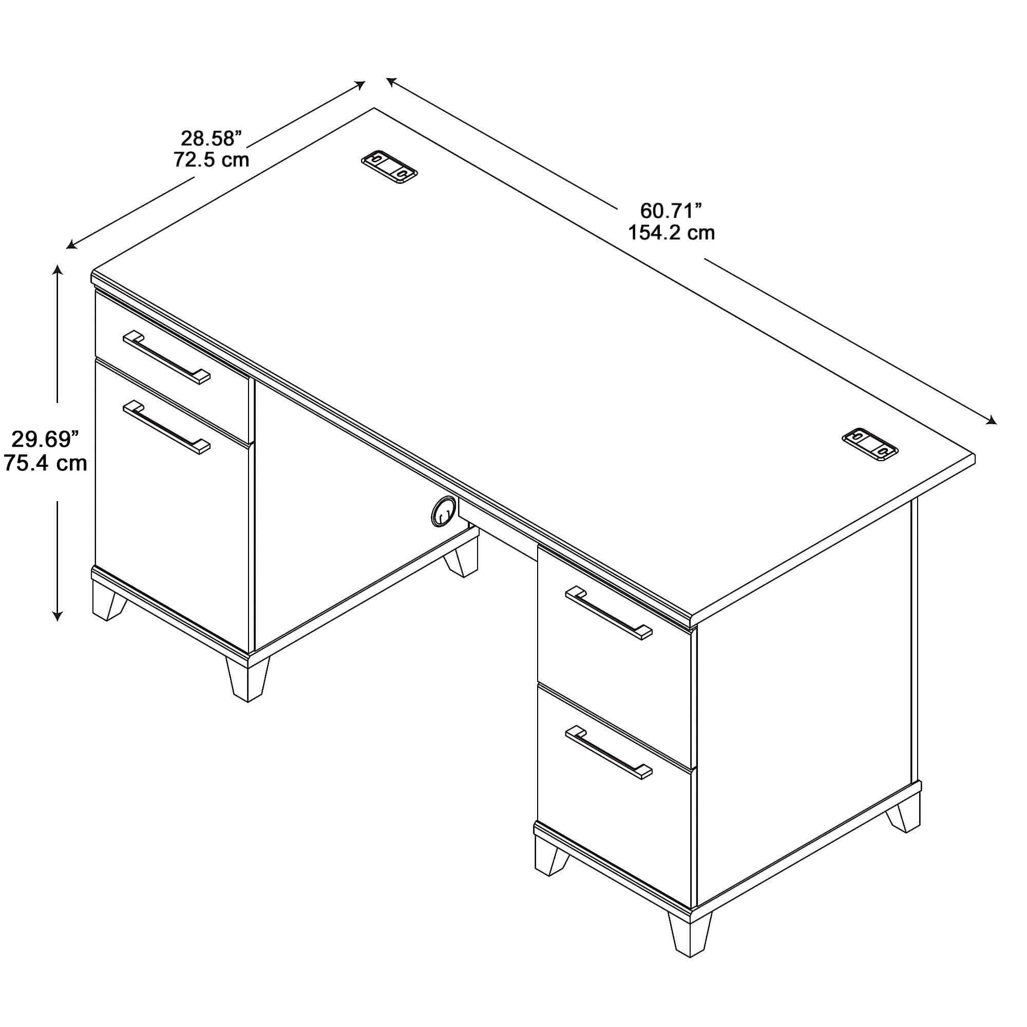 Home office furniture desk straight measures 60W