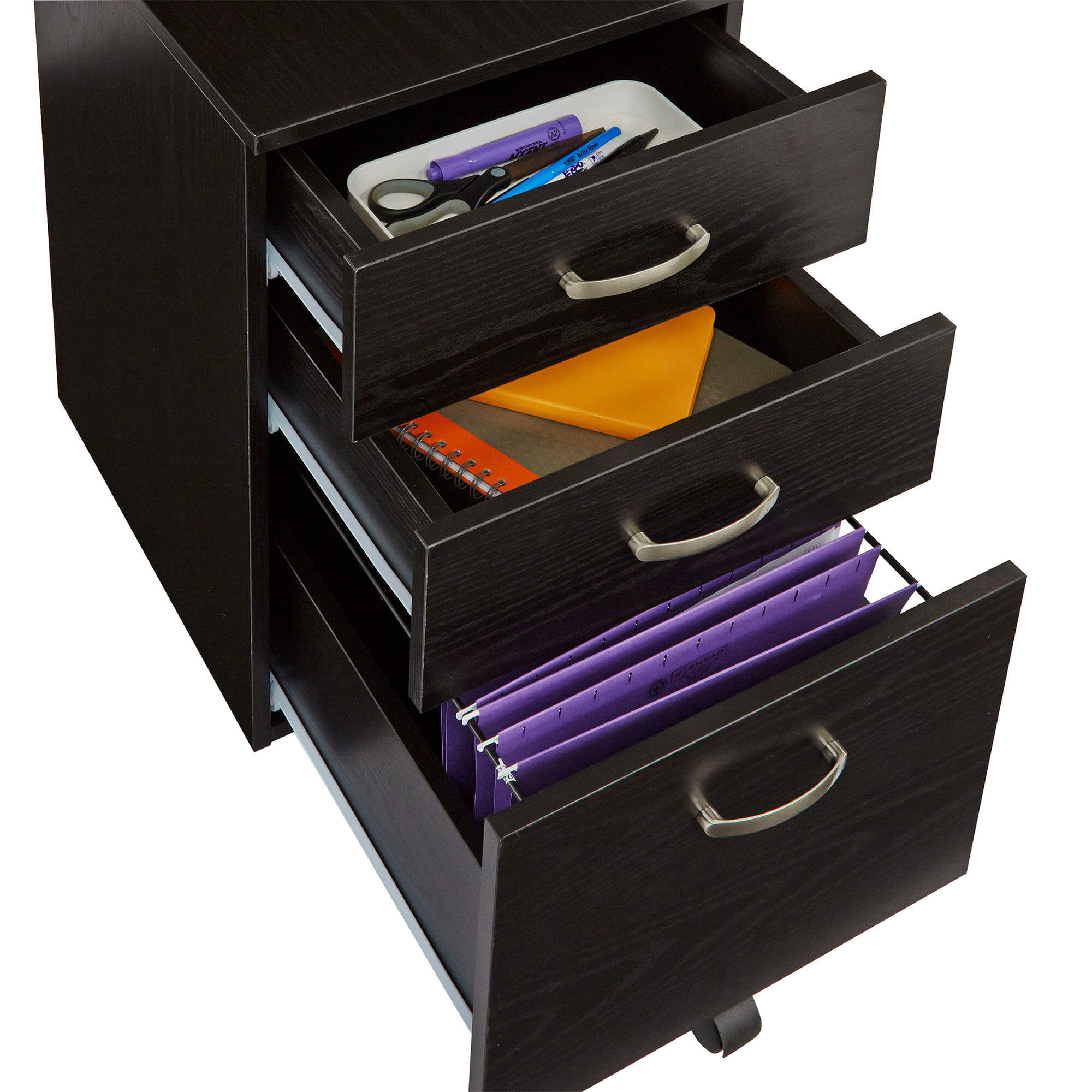 Home office storage cabinets front angle draw 1 2