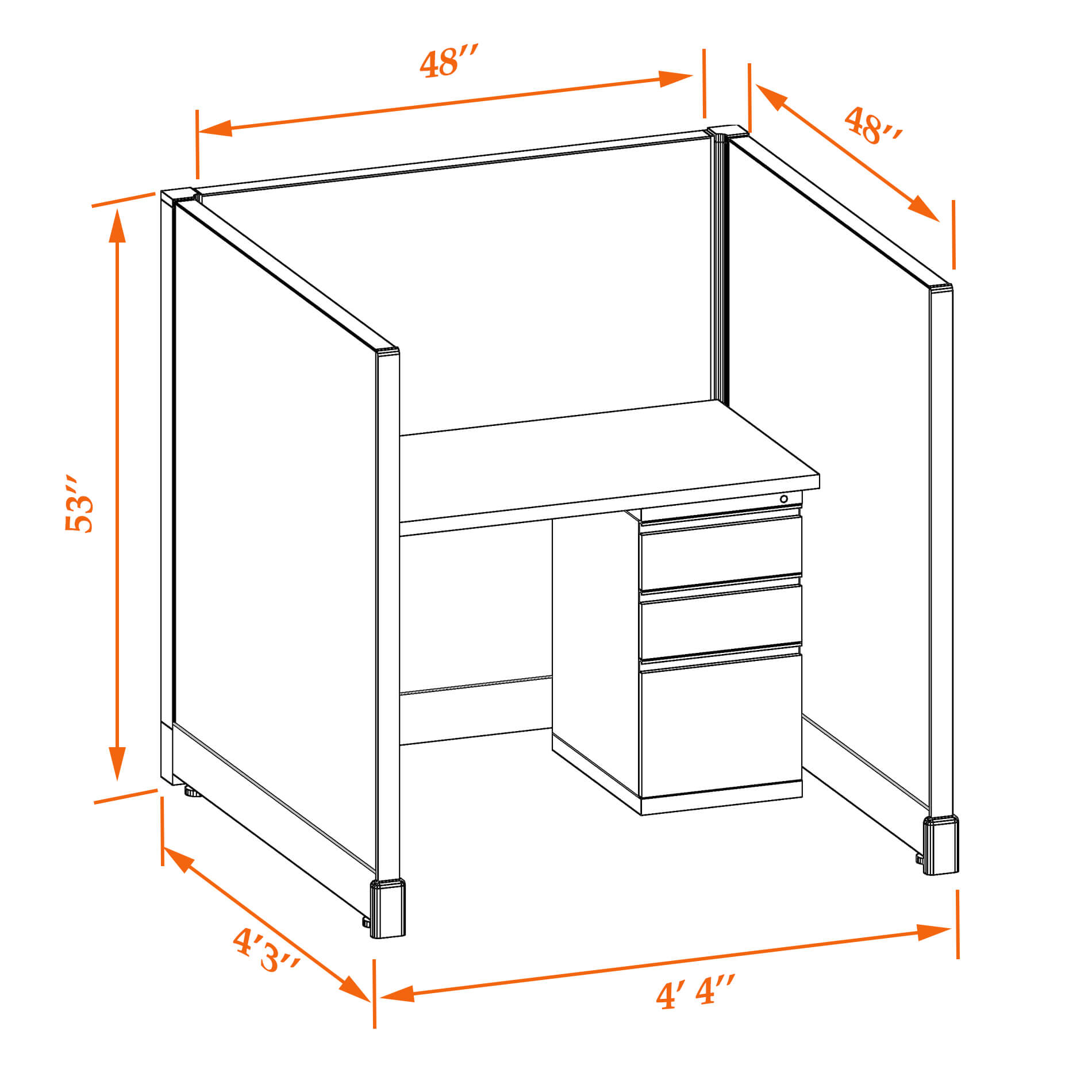 Hot desk CUB 1 53 44 WHT WH PSO