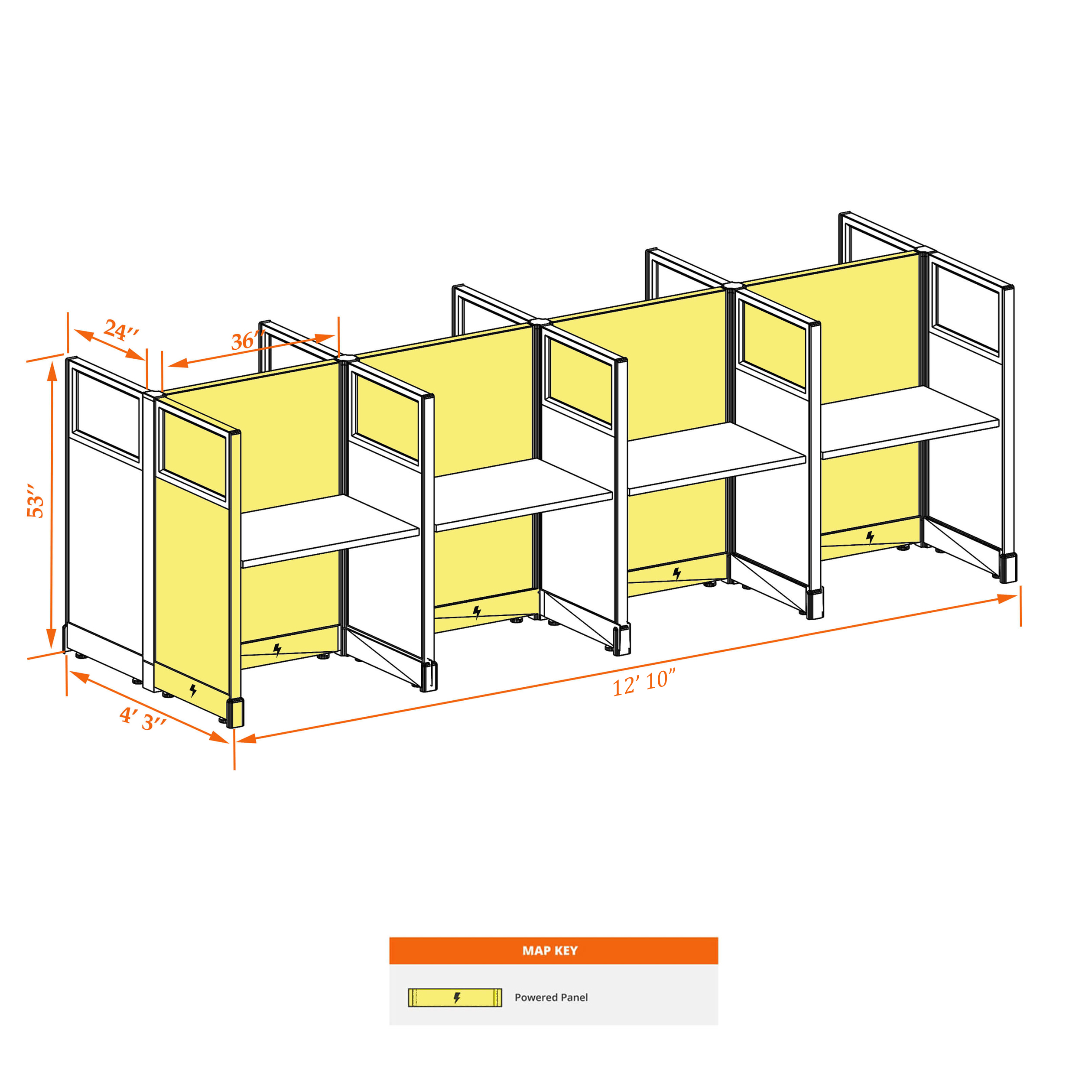 Cubicle workstations 53HGP 23 8PC