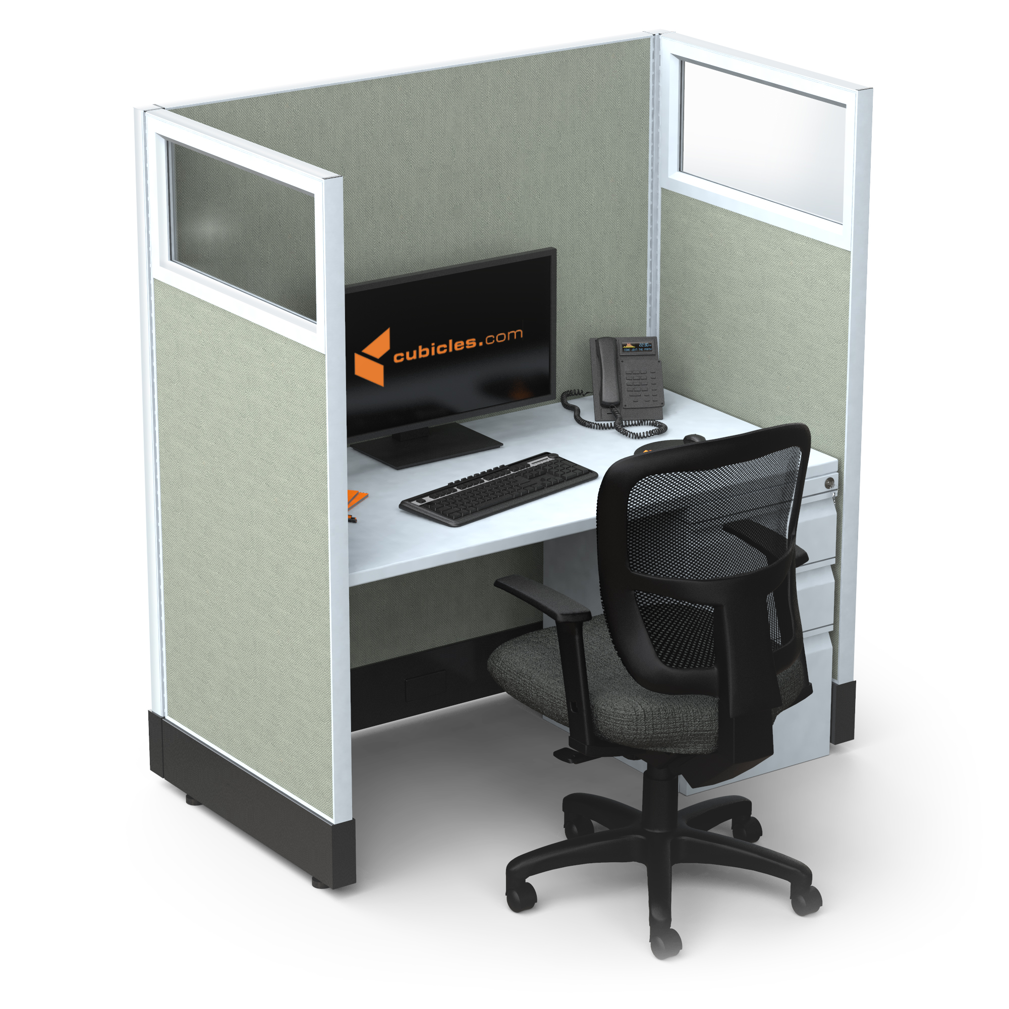 Hot desking cubicle workstations 1single powered