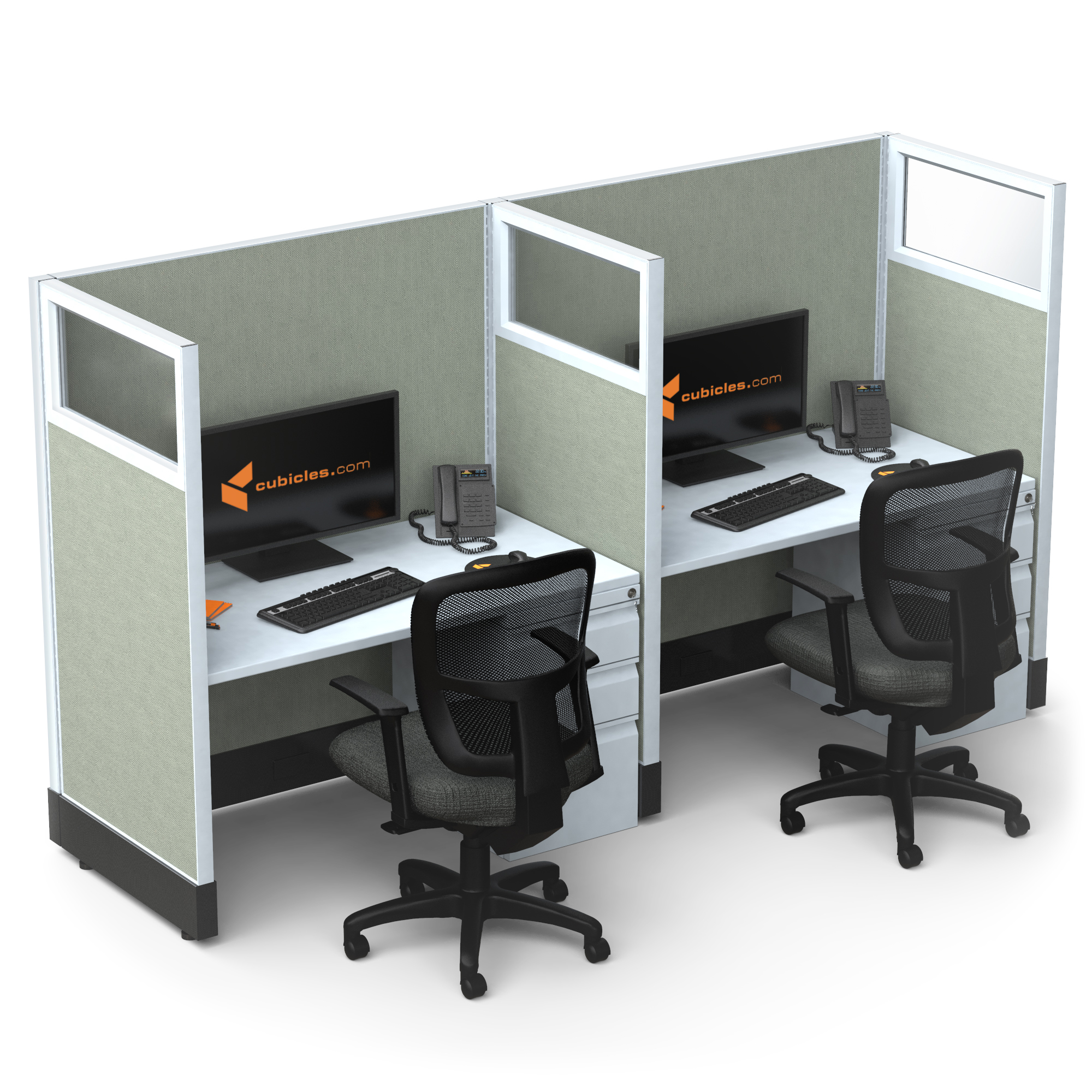 Hot desking cubicle workstations 2i pack powered