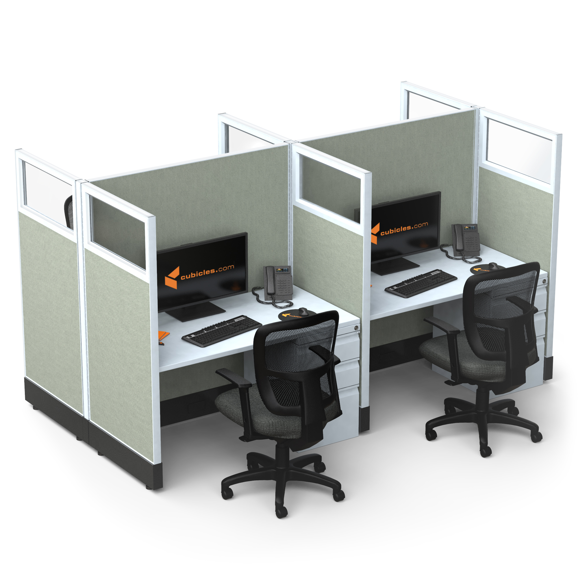 Hot desking cubicle workstations 4c pack powered