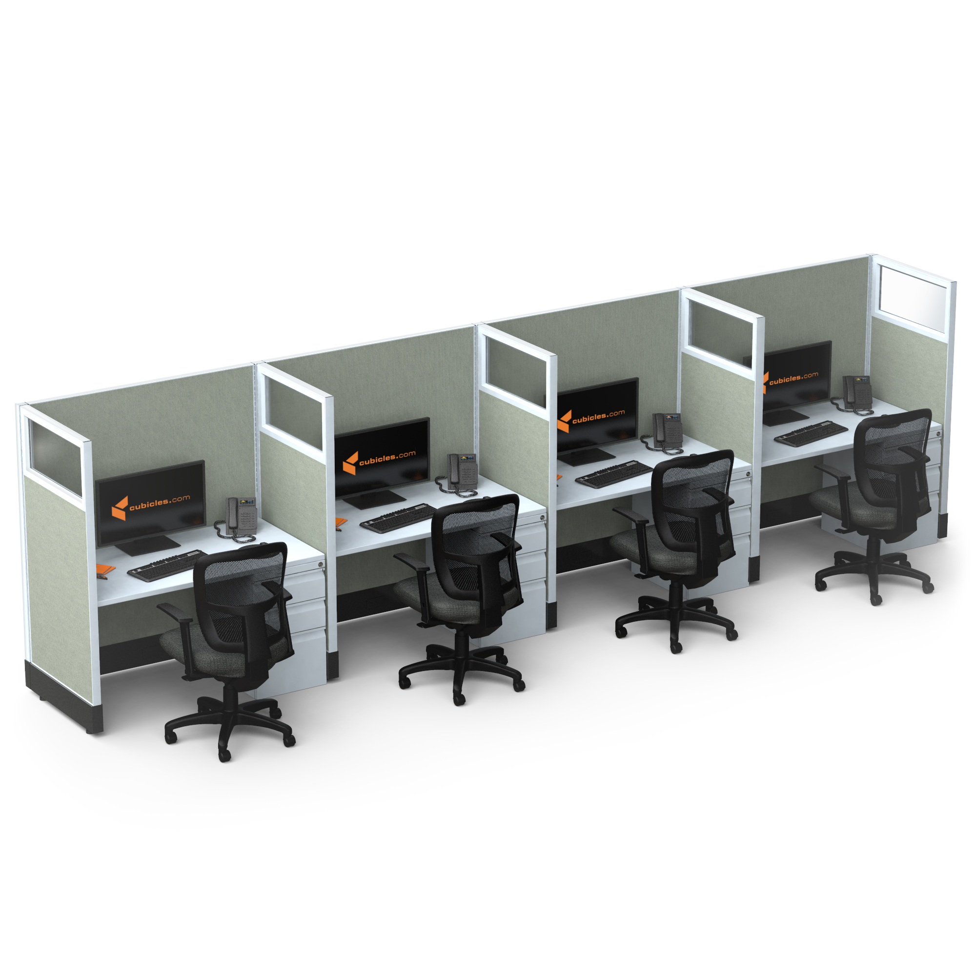 Hot desking cubicle workstations 4i pack powered