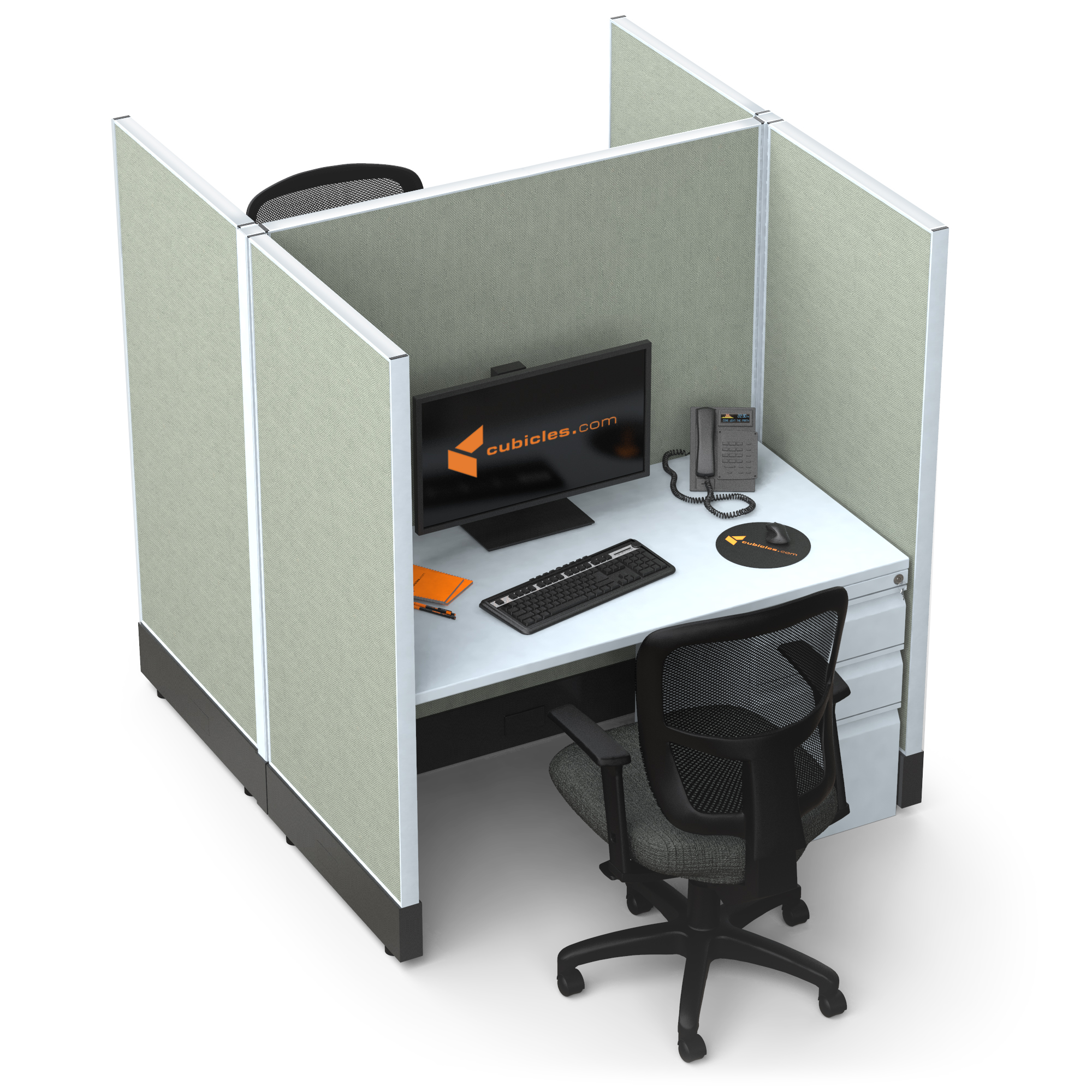 Hot desking office cubicle desk 2c pack