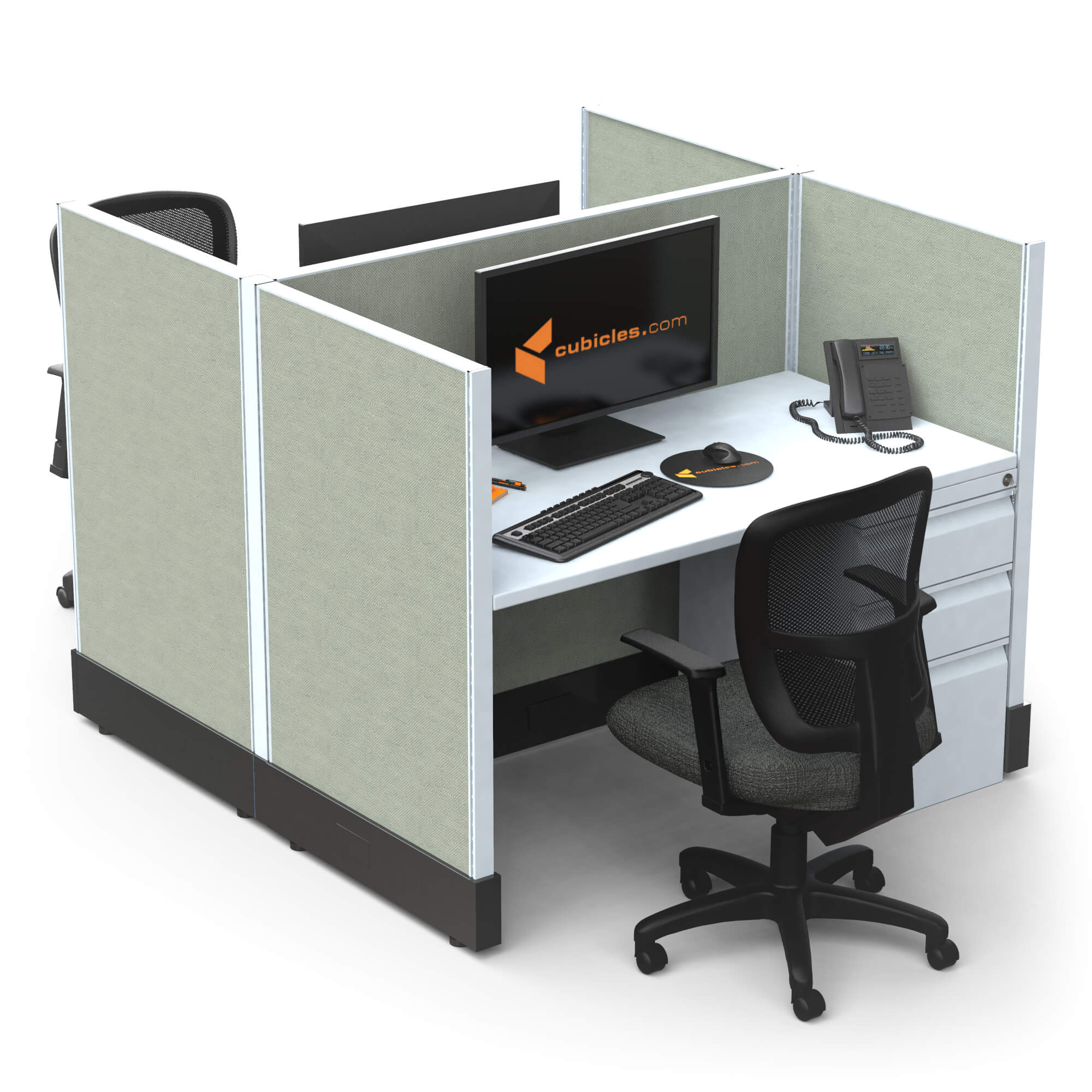 Small Office Cubicles 39H 2pack Cluster Unpowered