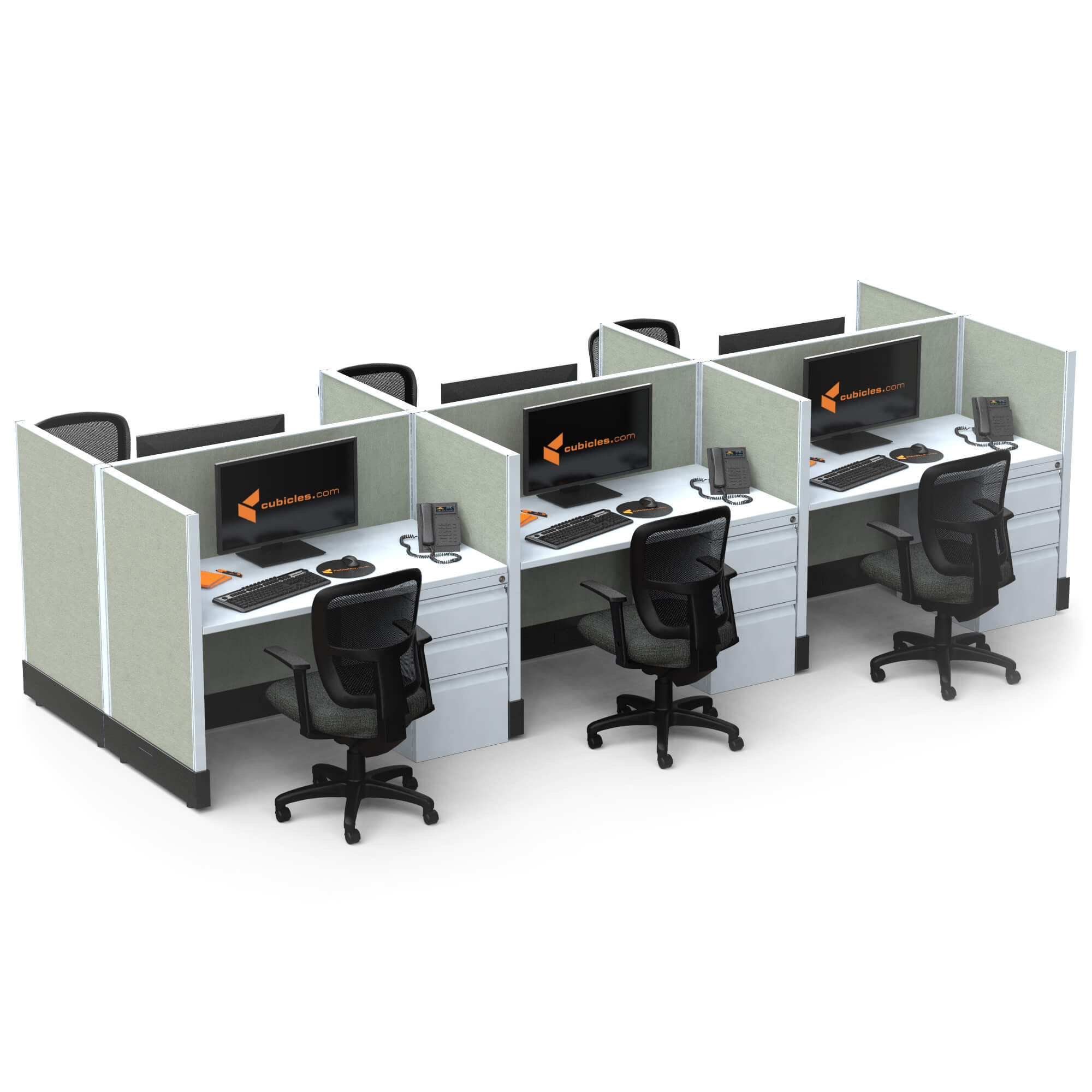 Hot desking small office cubicles 6c pack