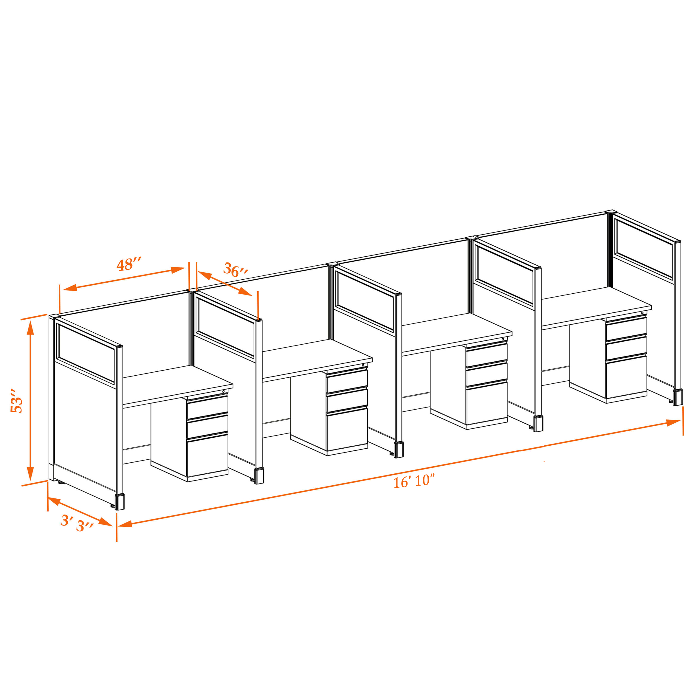 Hoteling workstations 53HGU 34 4PI