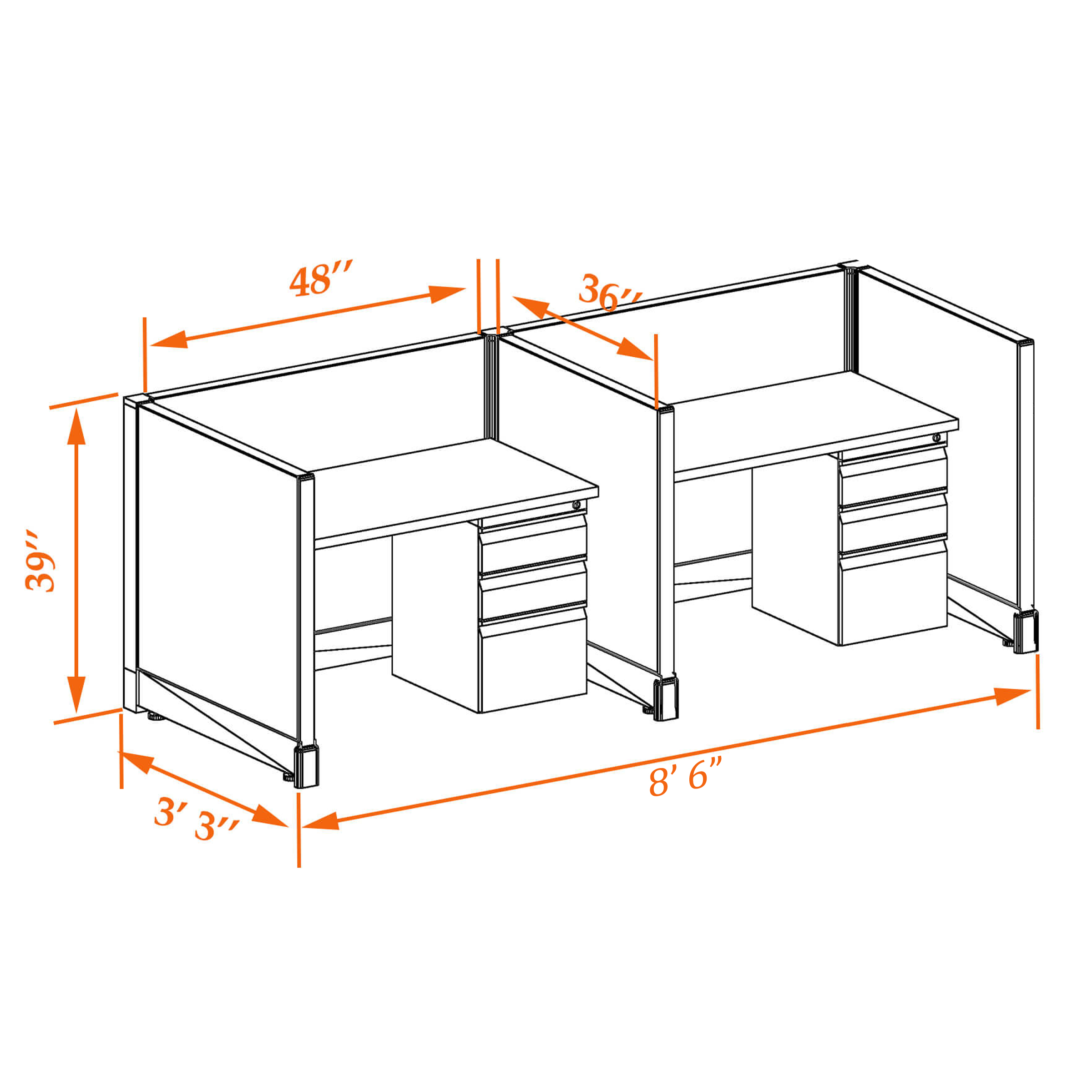 Small office cubicles 39HU 34 2PI 1