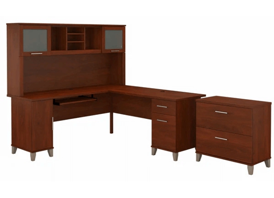 L shaped computer desk with traditional file cabinet 72 w highlight hansen cherry 1 L shaped computer desk with traditional file cabinet 72 w highlight hansen cherry 1