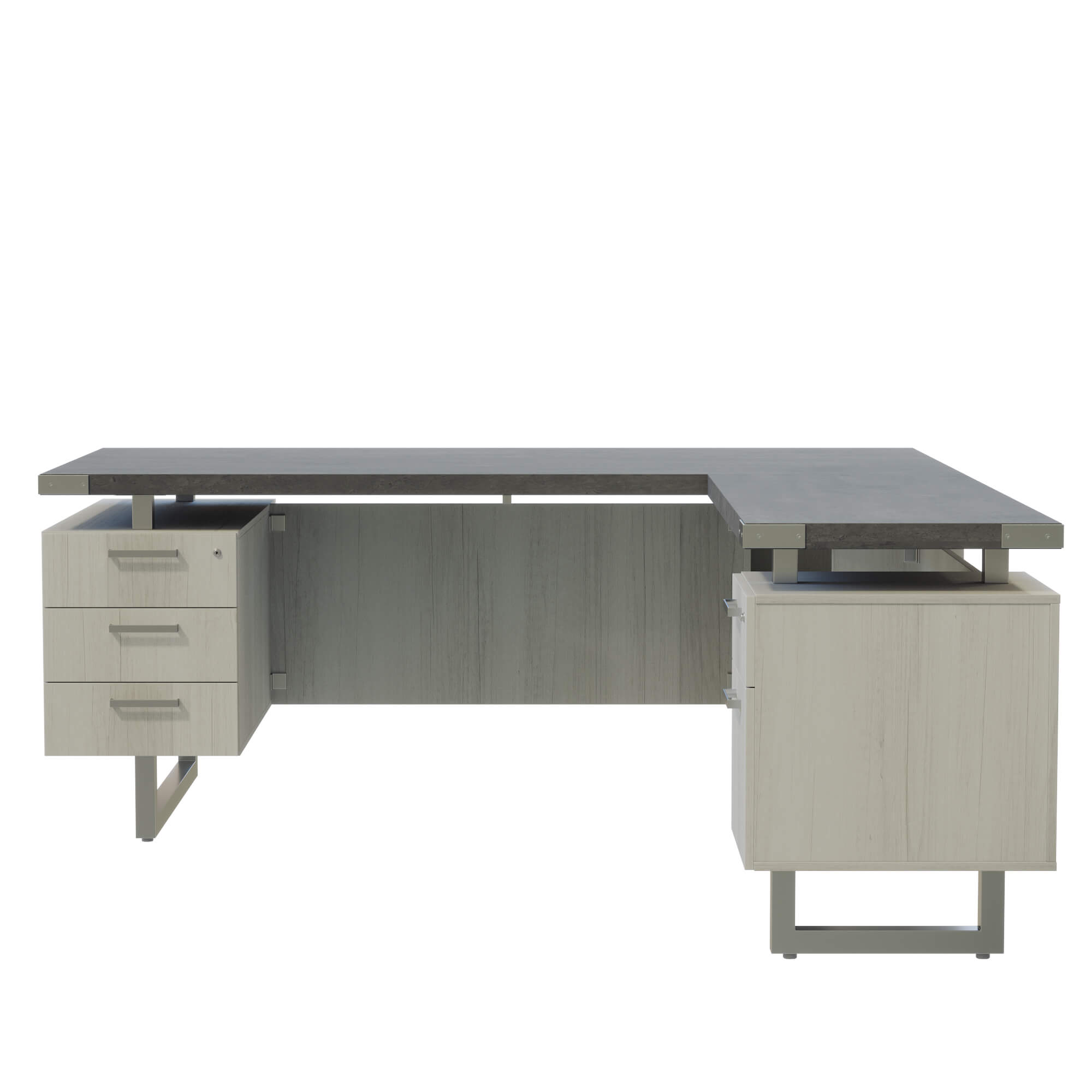 HO4 large l shaped desk CUB MRLSBF7236SGY FAS front