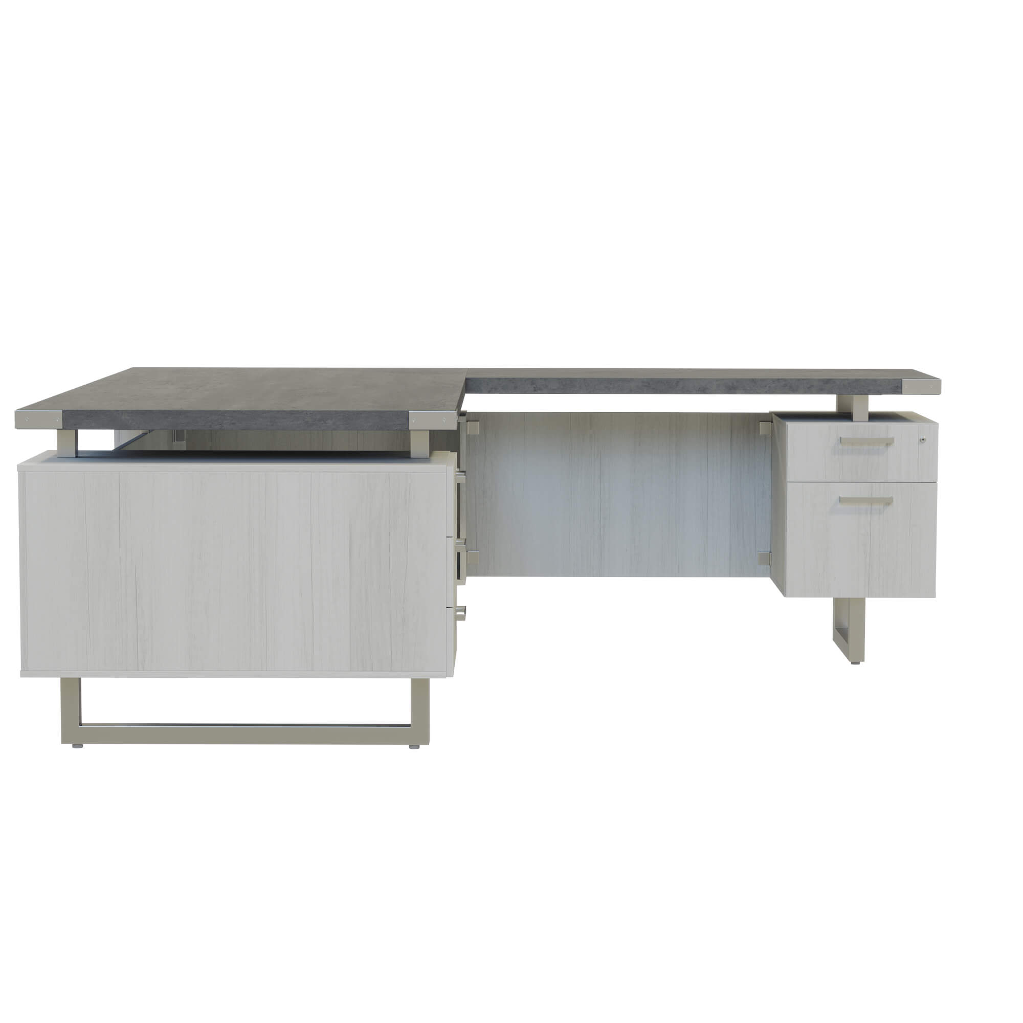 HO4 large l shaped desk CUB MRLSBF7236SGY FAS side