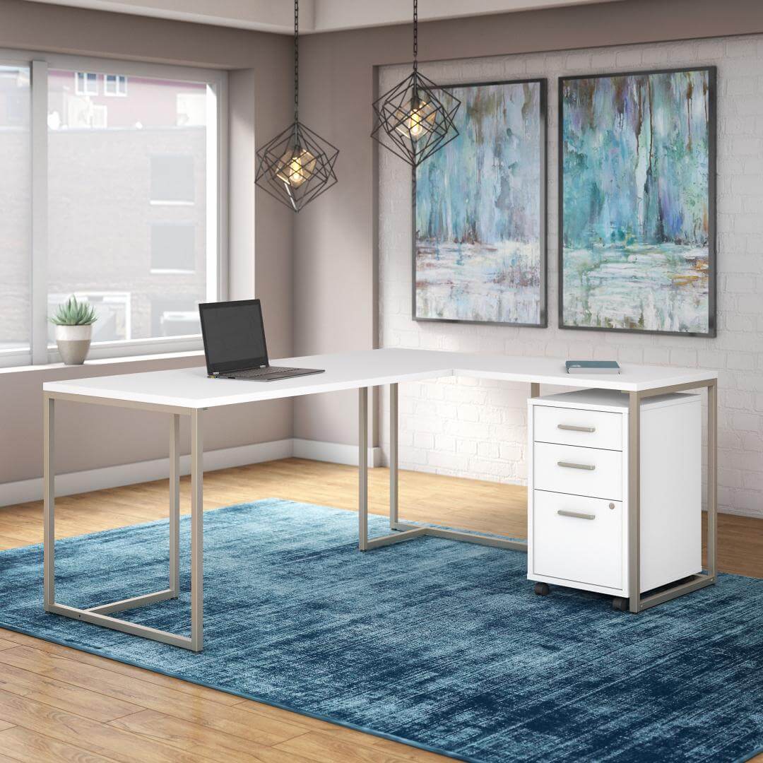 Harmony l shape desk for small space 71w x 60d lifestyle