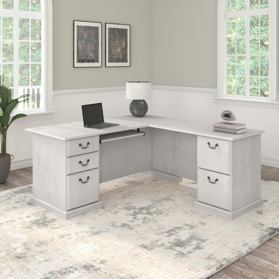 Ticonderoga l shaped office desk 66w x 72d lifestyle interior