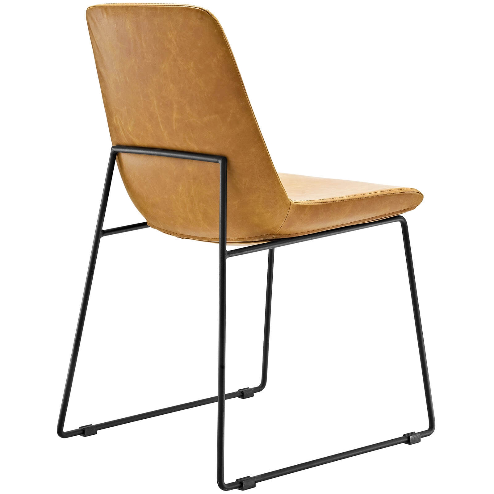 Leather dining chair back view