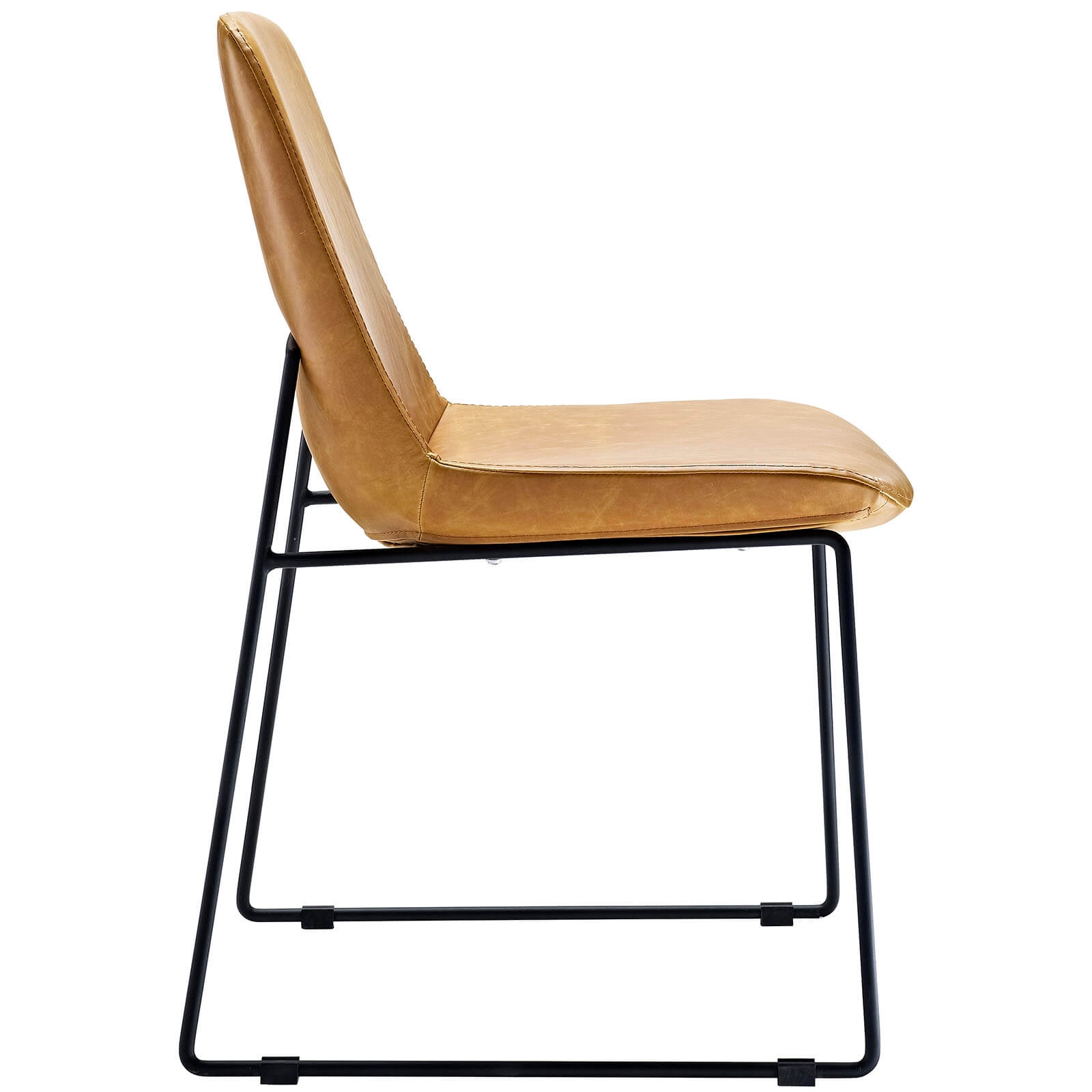 Leather dining chair side view