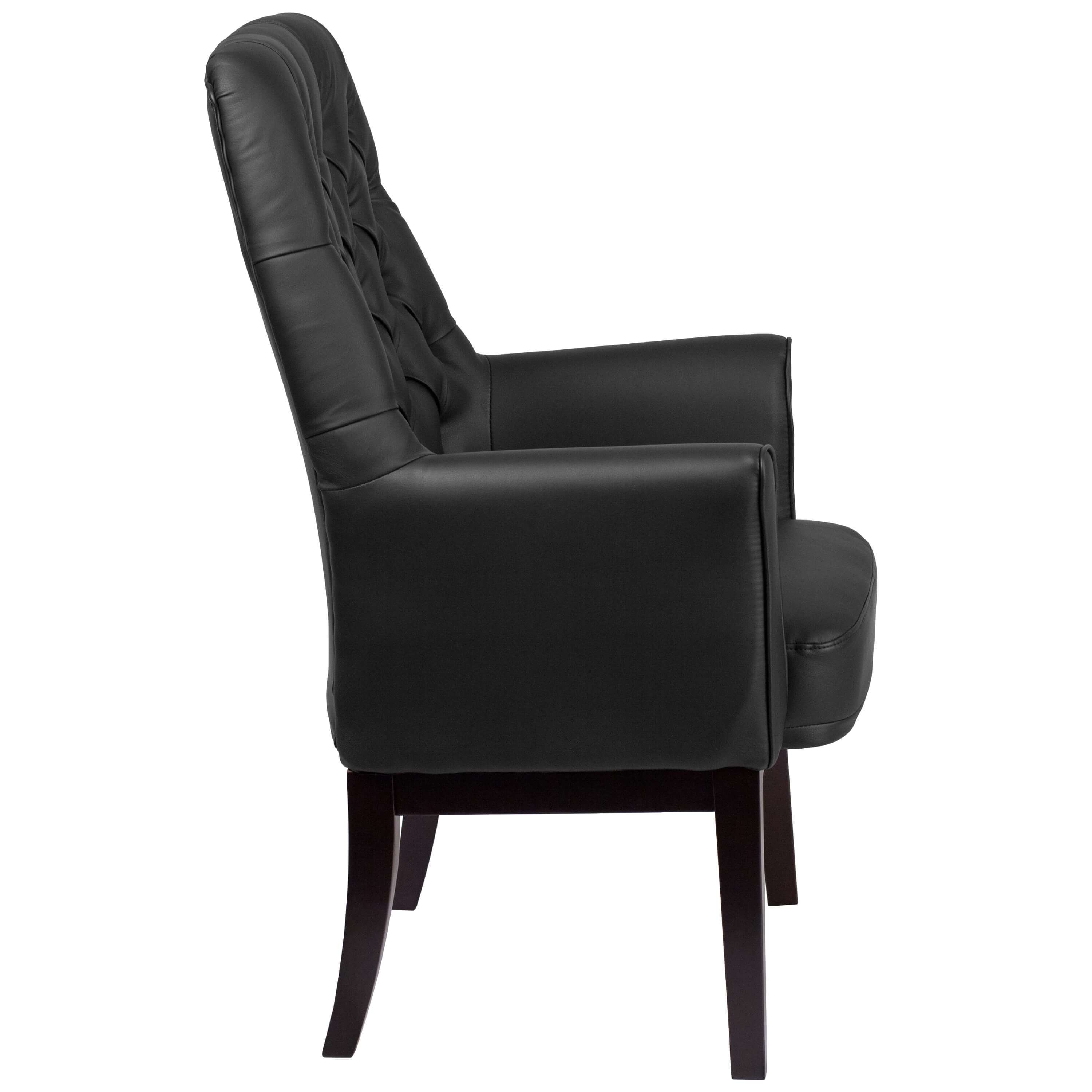 Leather reception chairs side