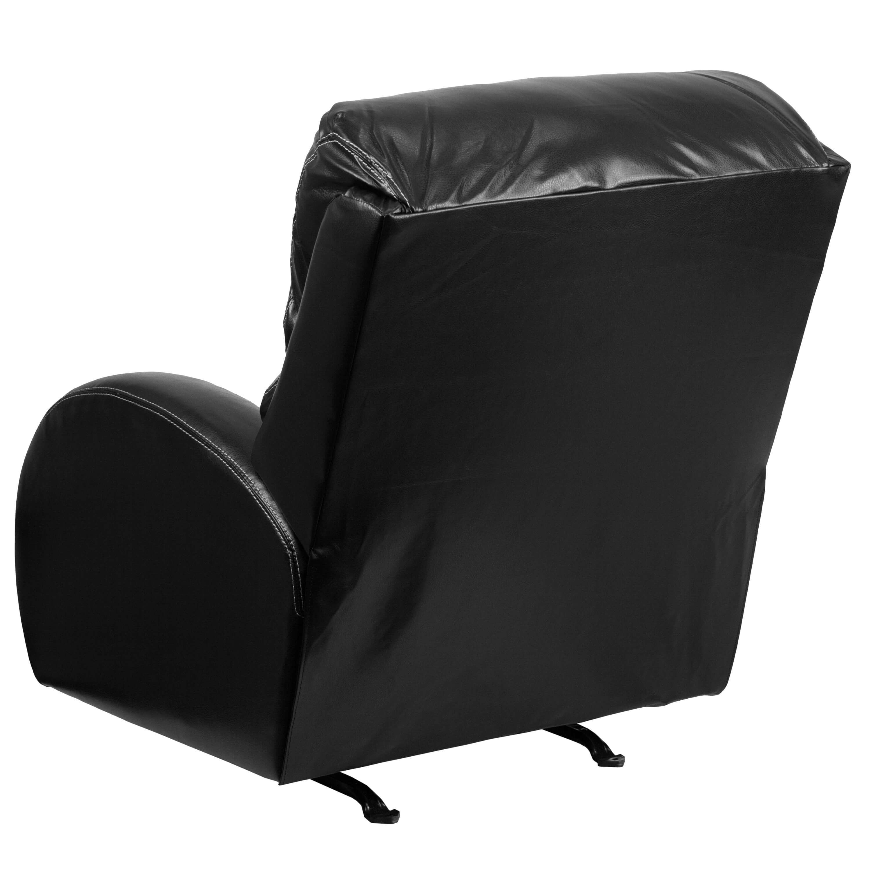 Leather rocking recliner back view