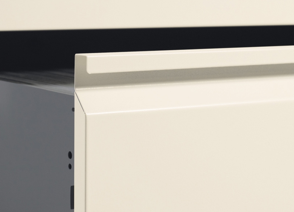 Locking file cabinets recessed pull