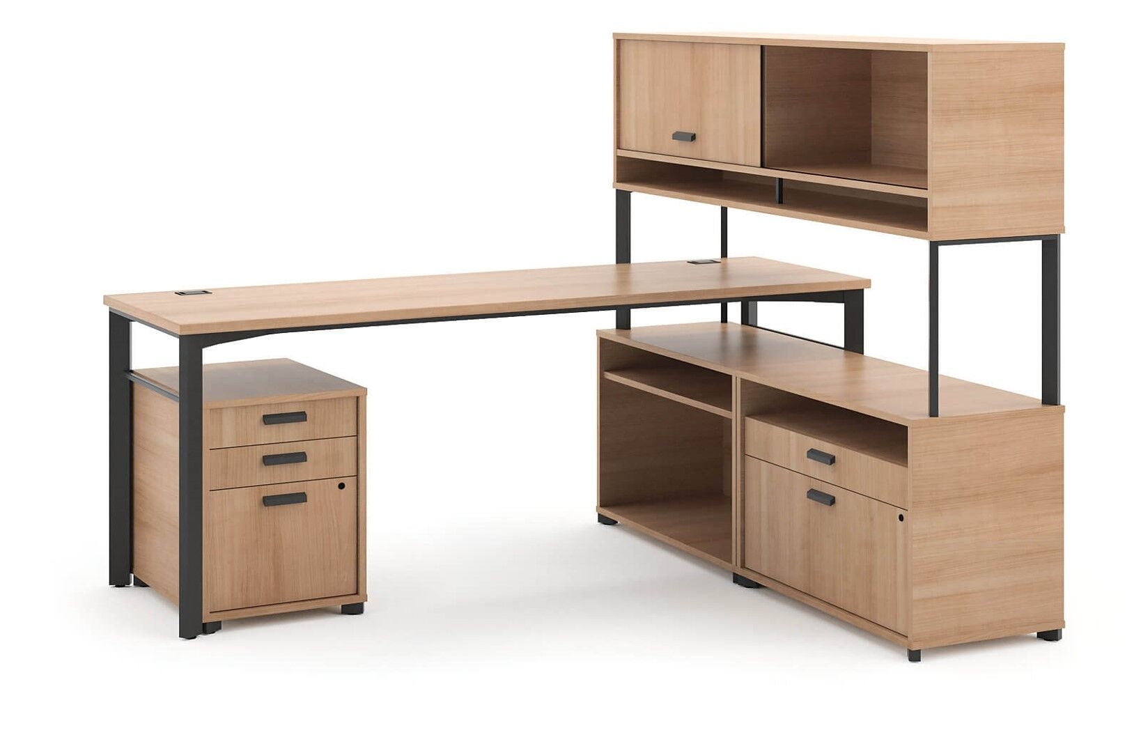 L Desk With Hutch Floine Shaped Home Office 60 W X 72 D Floine L Shaped Home Office Desk 60, L Shaped Home Office Desk With Drawers