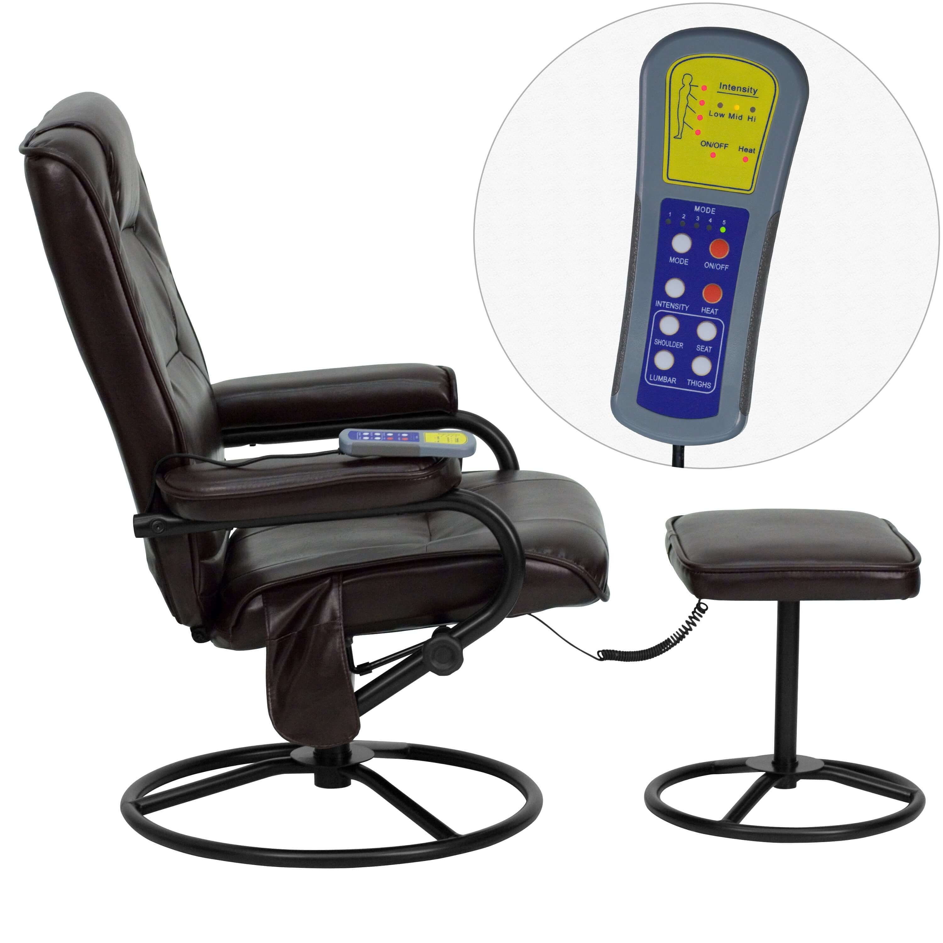 Massage chair recliner remote view