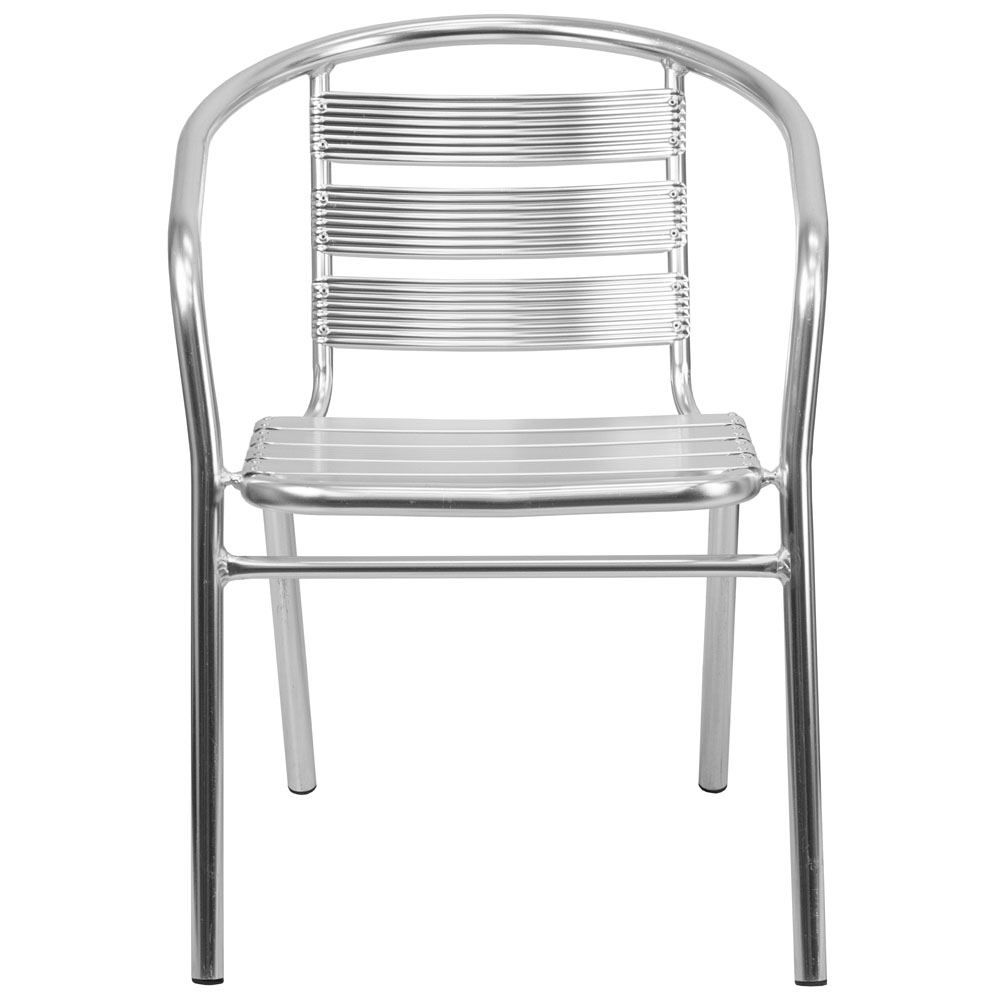 Metal bistro chair front view