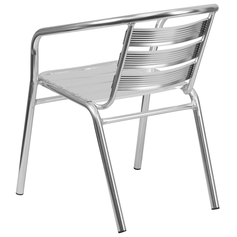 Metal bistro chair rear view