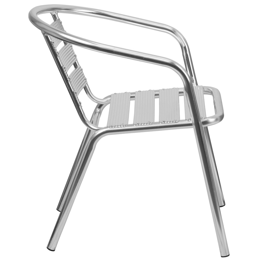 Metal bistro chair side view
