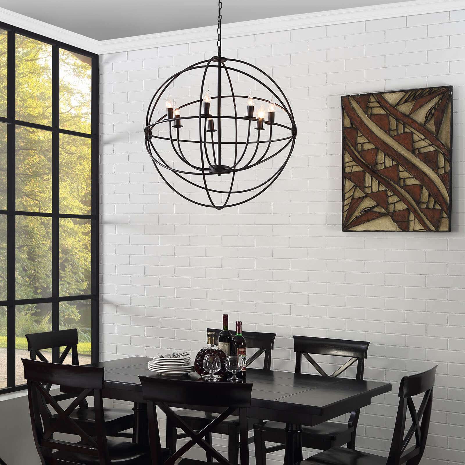 Metal pendant lights environmental view