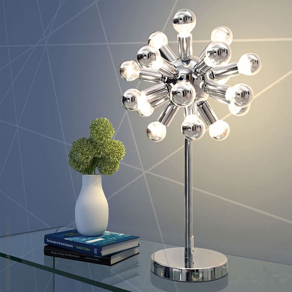 Metal table lamp contemporary environmental view
